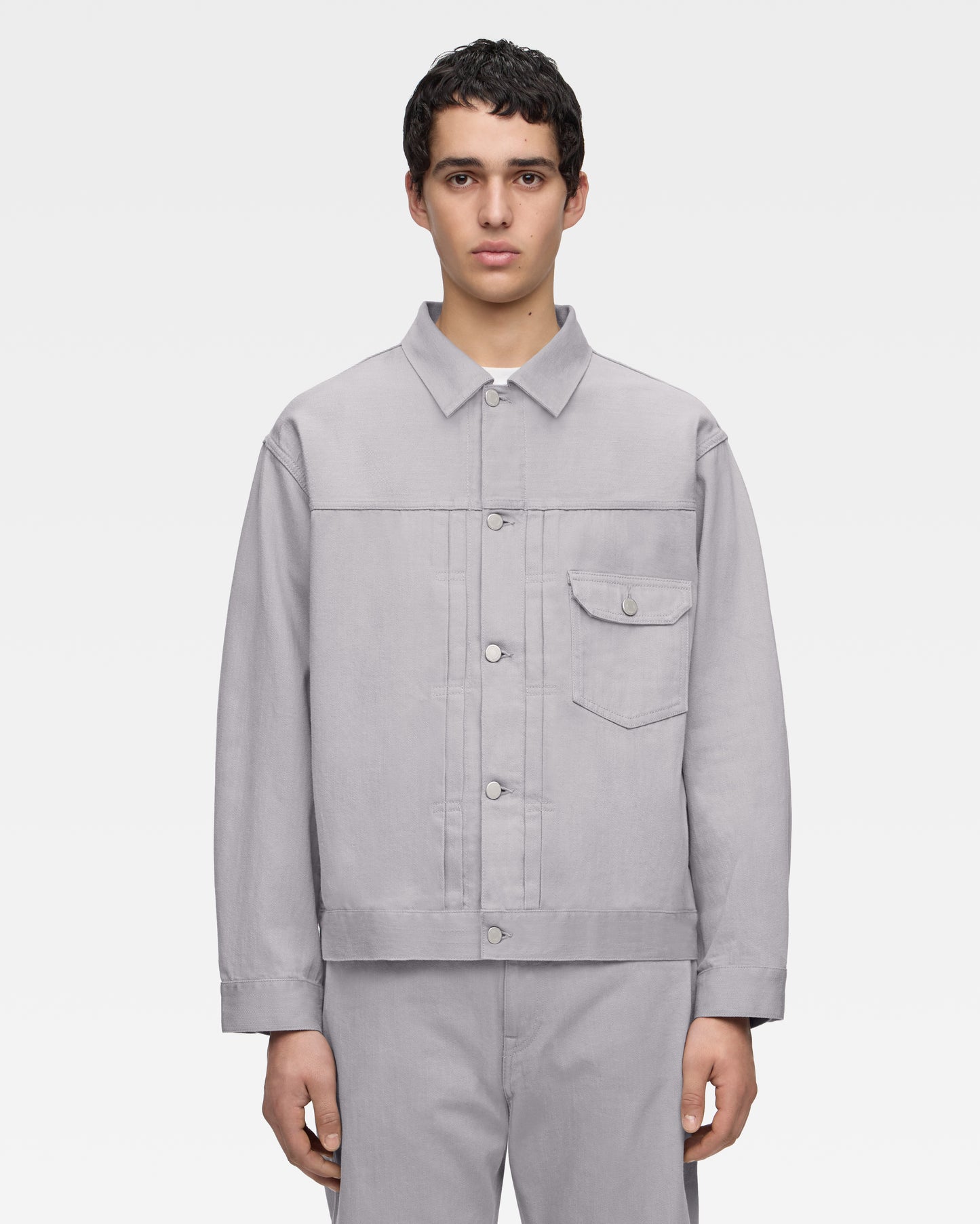#001 DENIM JACKET - CHACOAL DYED