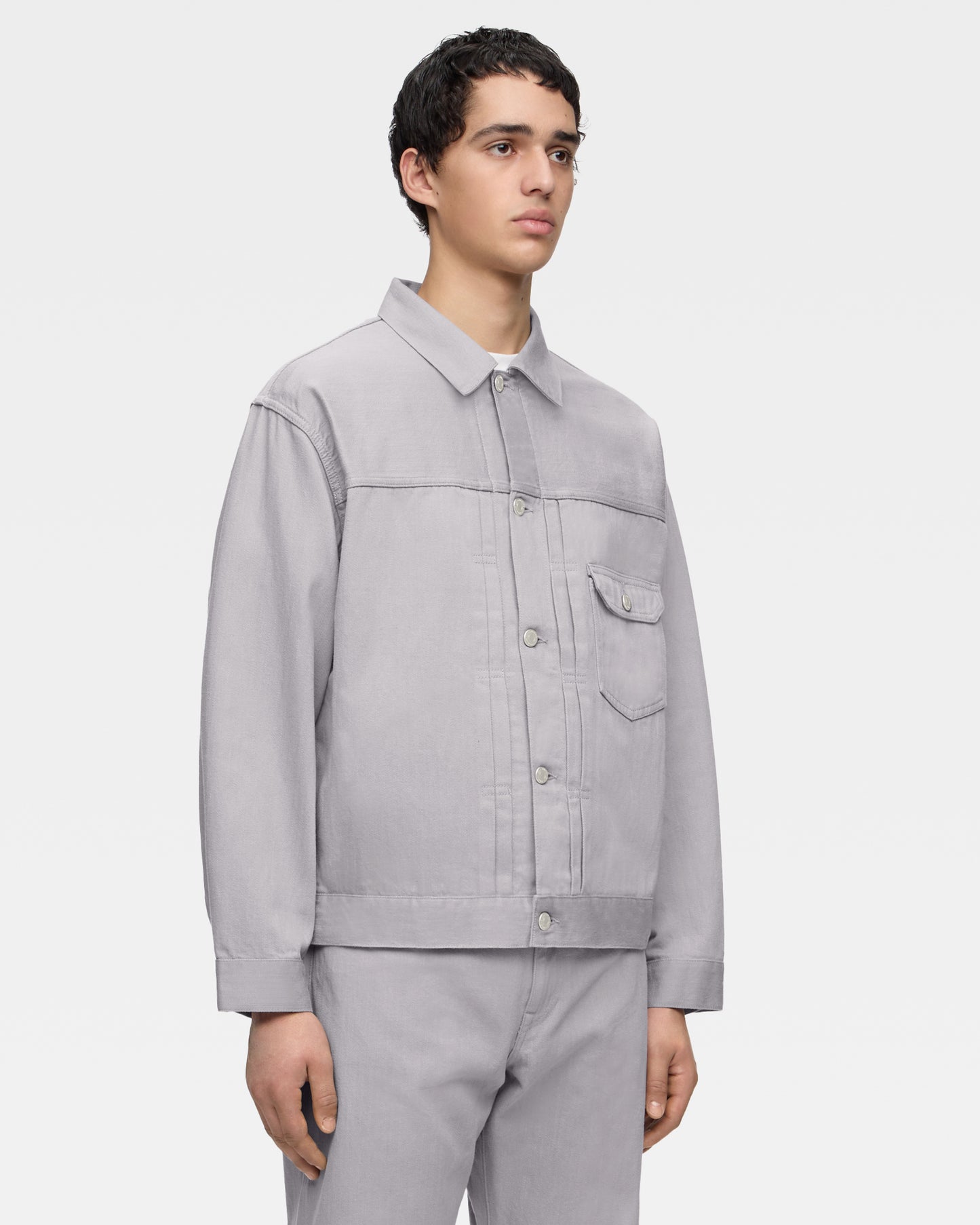 #001 DENIM JACKET - CHACOAL DYED