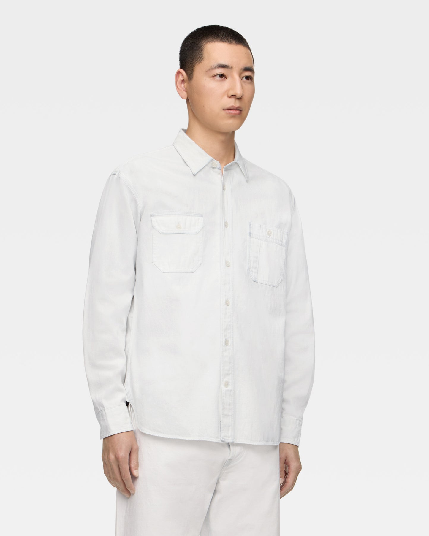 TRIPLE STITCH L/S DENIM SHIRT - HIGH FADE BLUE