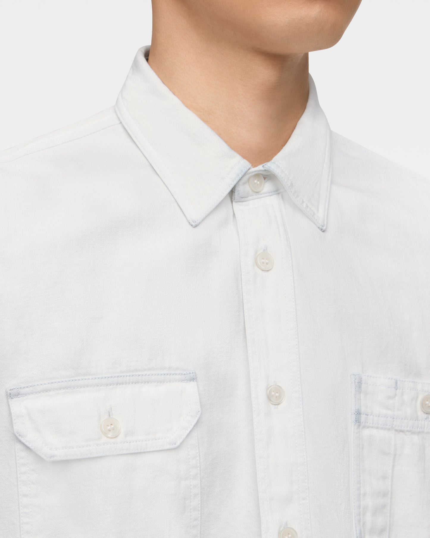 TRIPLE STITCH L/S DENIM SHIRT - HIGH FADE BLUE