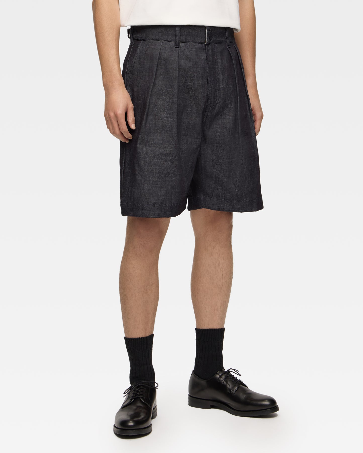 DENIM WIDE SHORTS