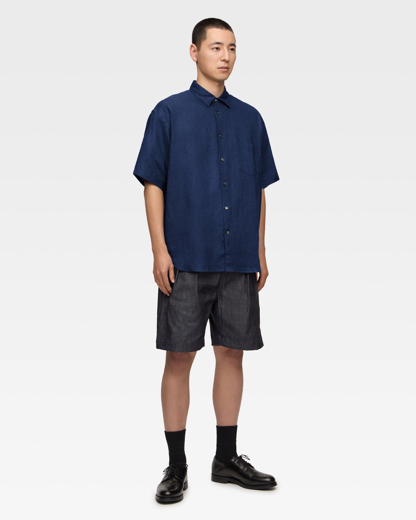 LINEN S/S SHIRT - INDIGO