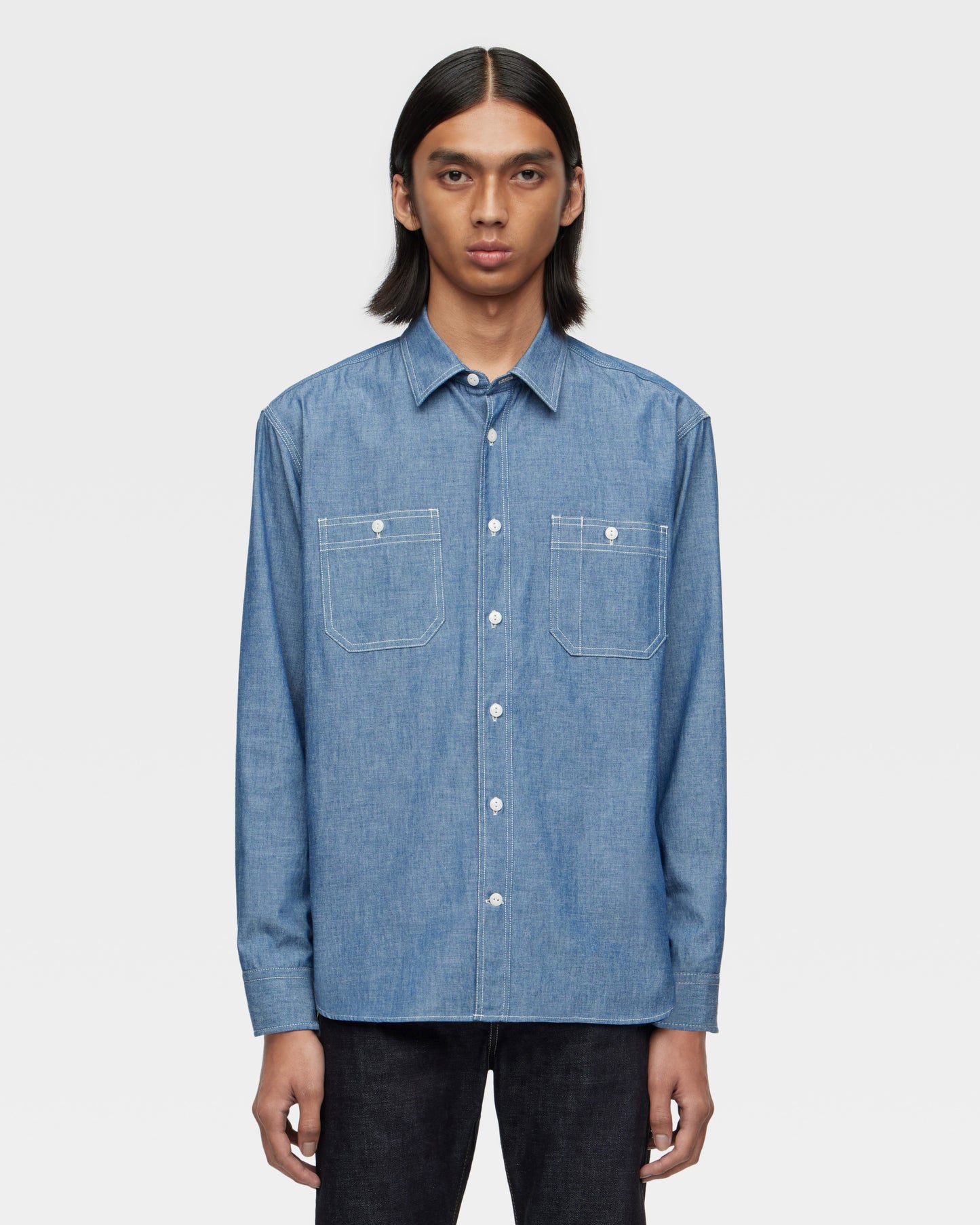 TRIPLE STITCH L/S CHAMBRAY SHIRT