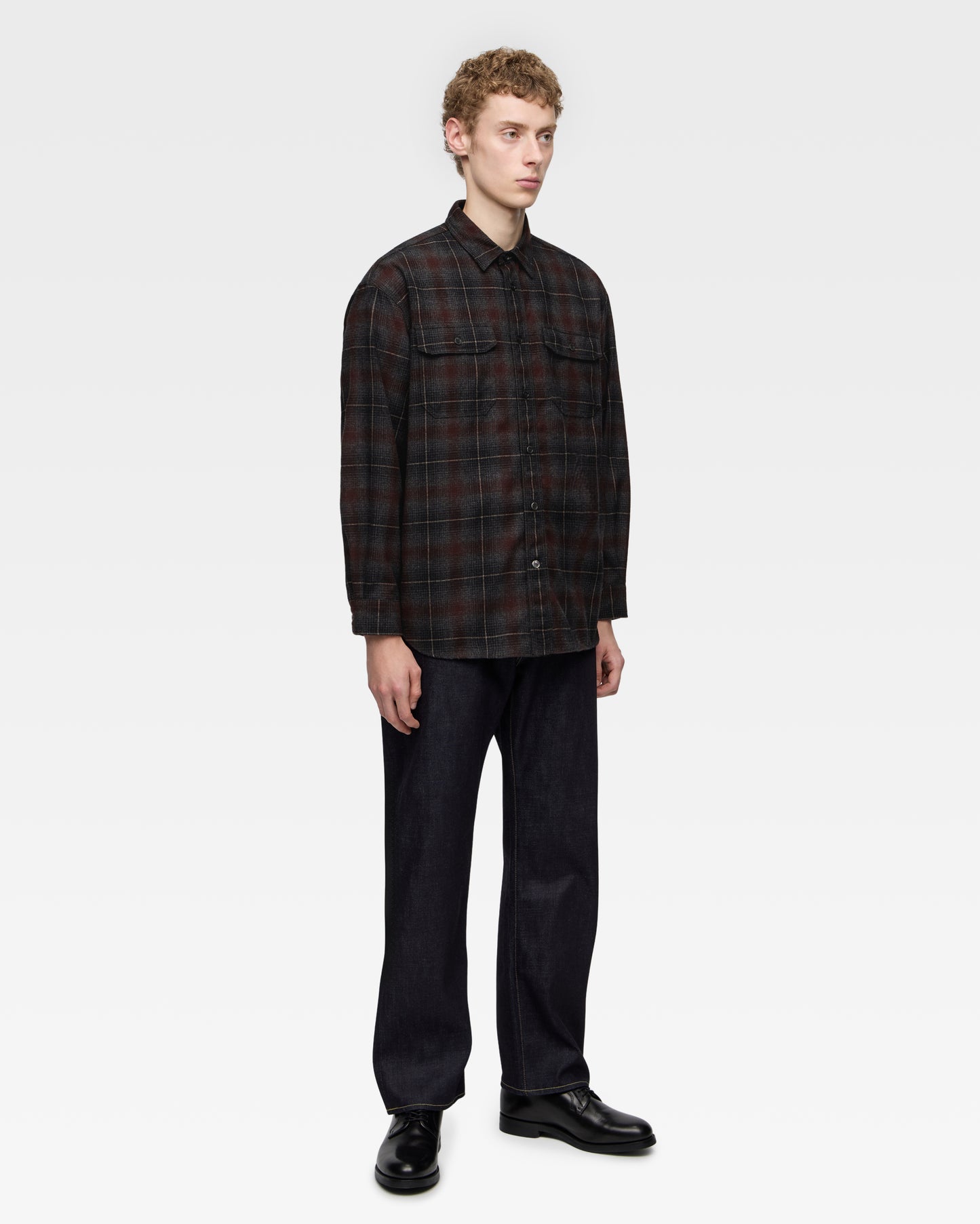 【近日販売予定】WOOL×CASHMERE OMBRE CHECK L/S SHIRT