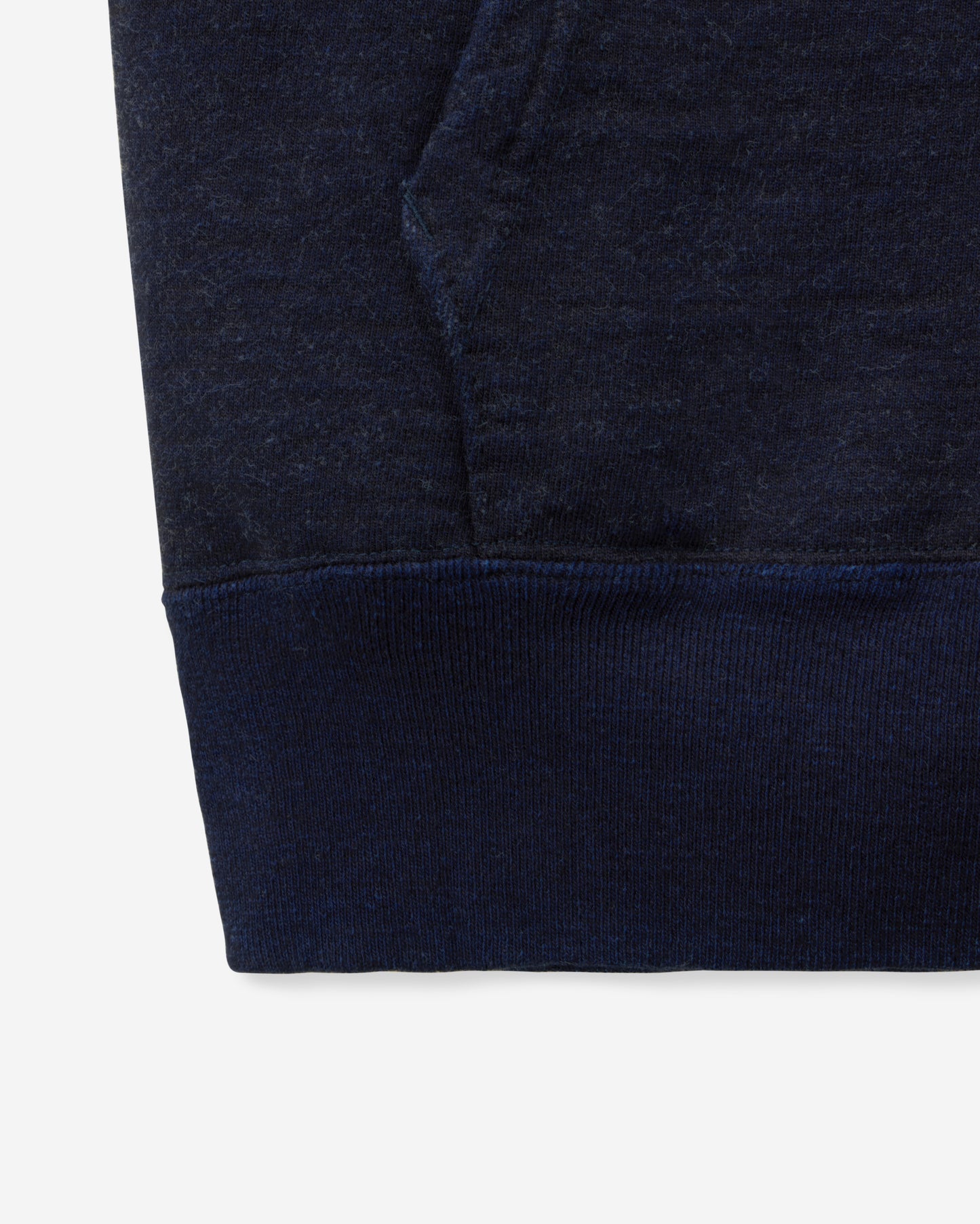 INDIGO SWEAT ZIP UP HOODY-YARN DYED