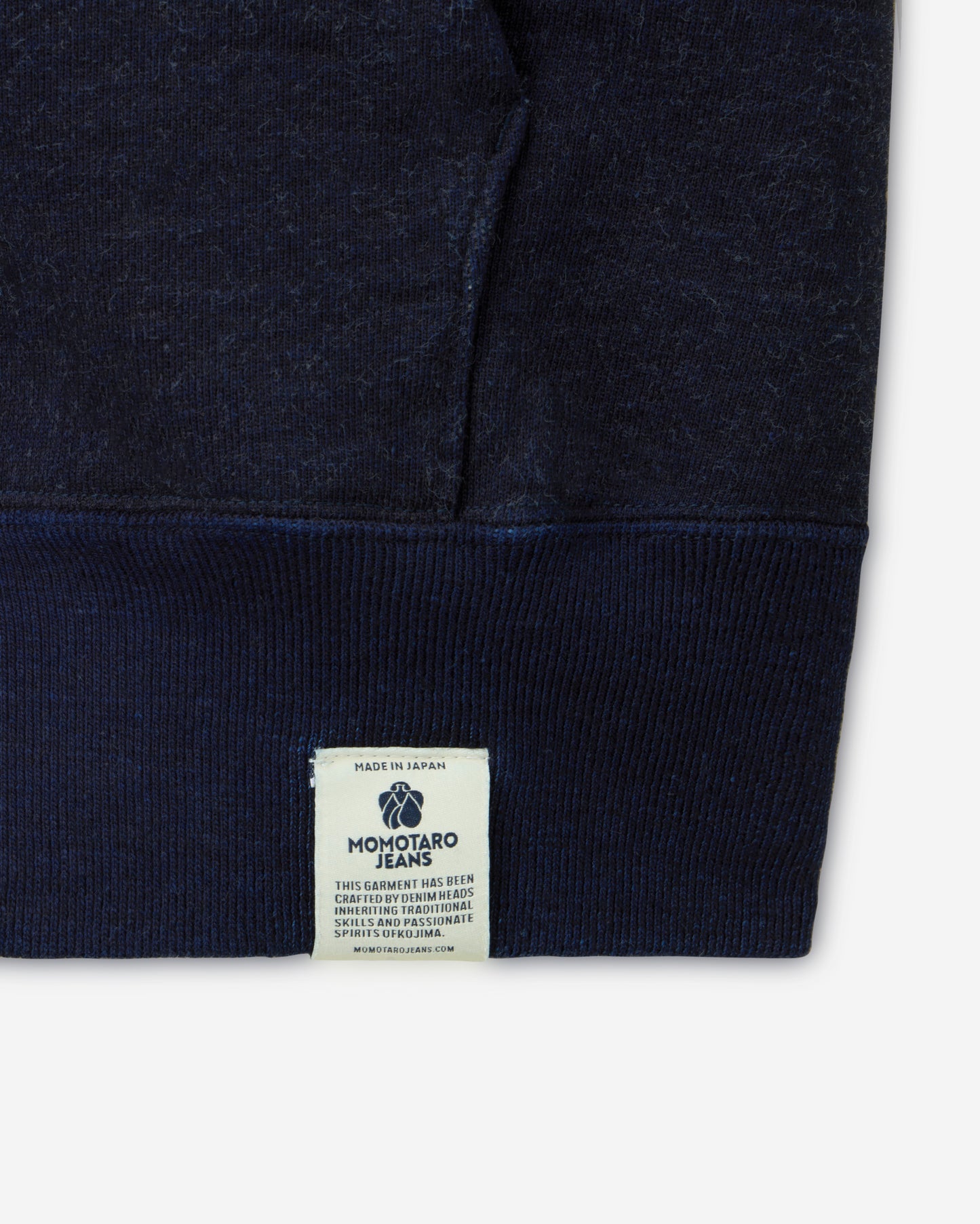 INDIGO SWEAT ZIP UP HOODY-YARN DYED