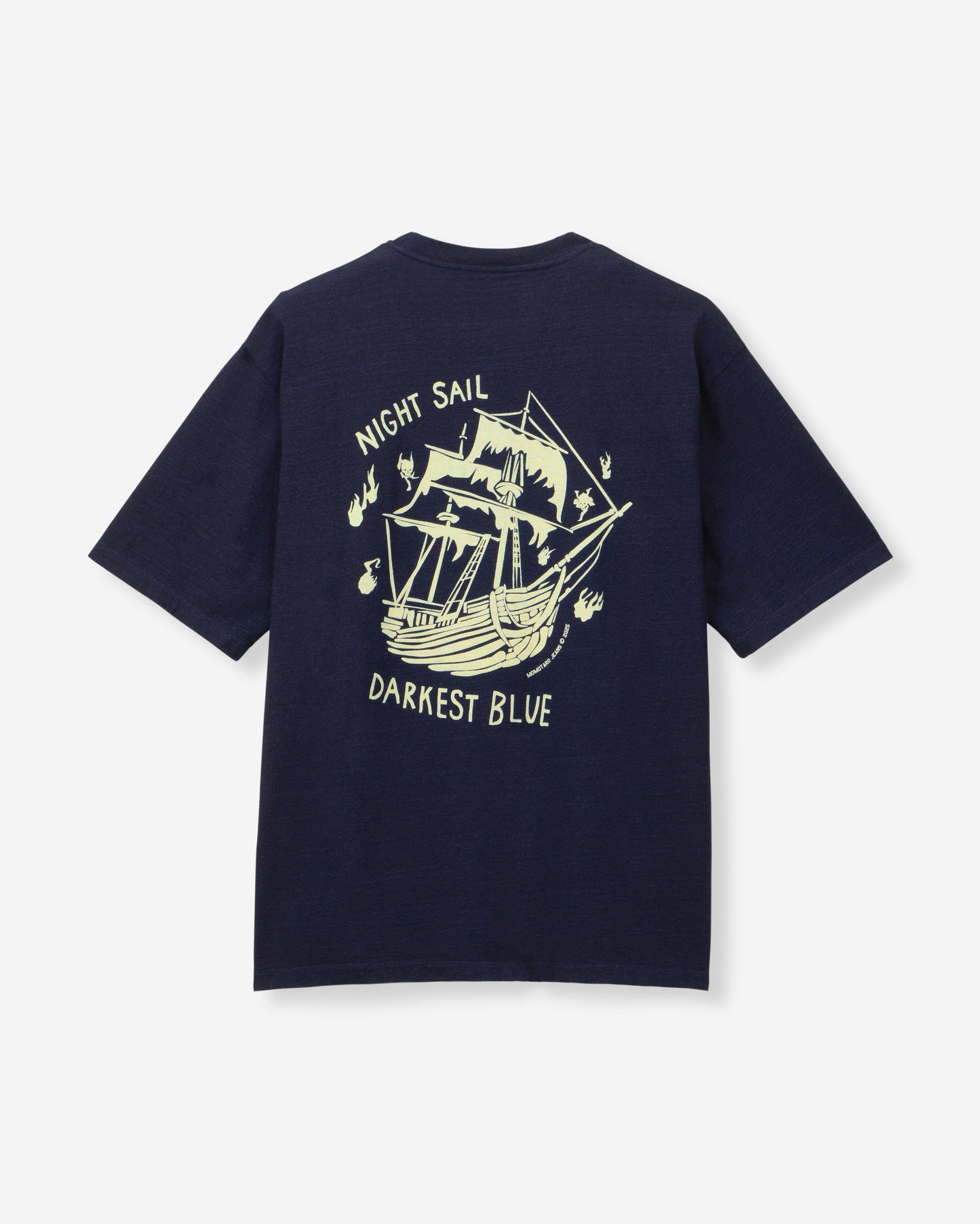 INDIGO YARN DYED TEE - GHOST SHIP