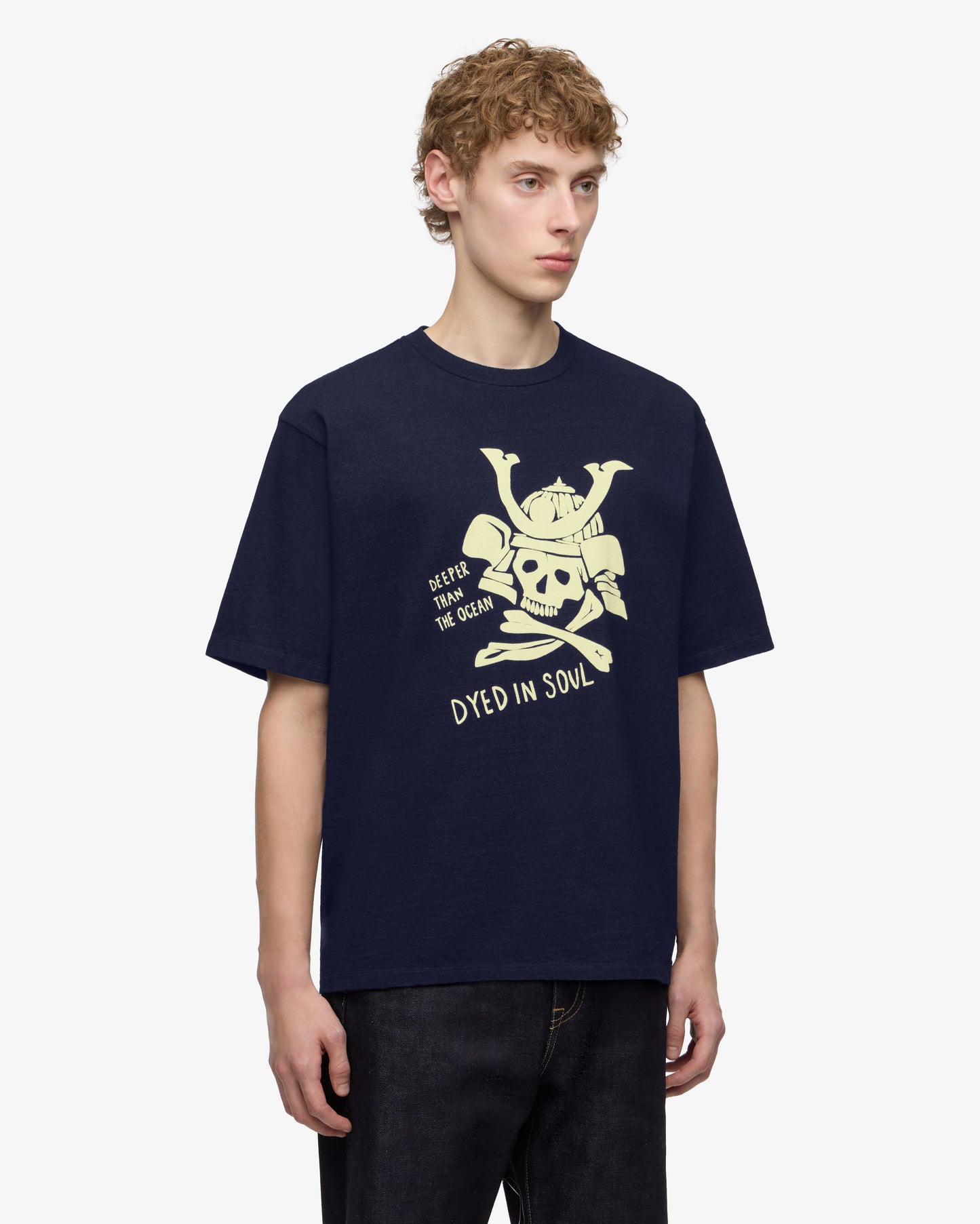 INDIGO YARN DYED TEE - SKULL