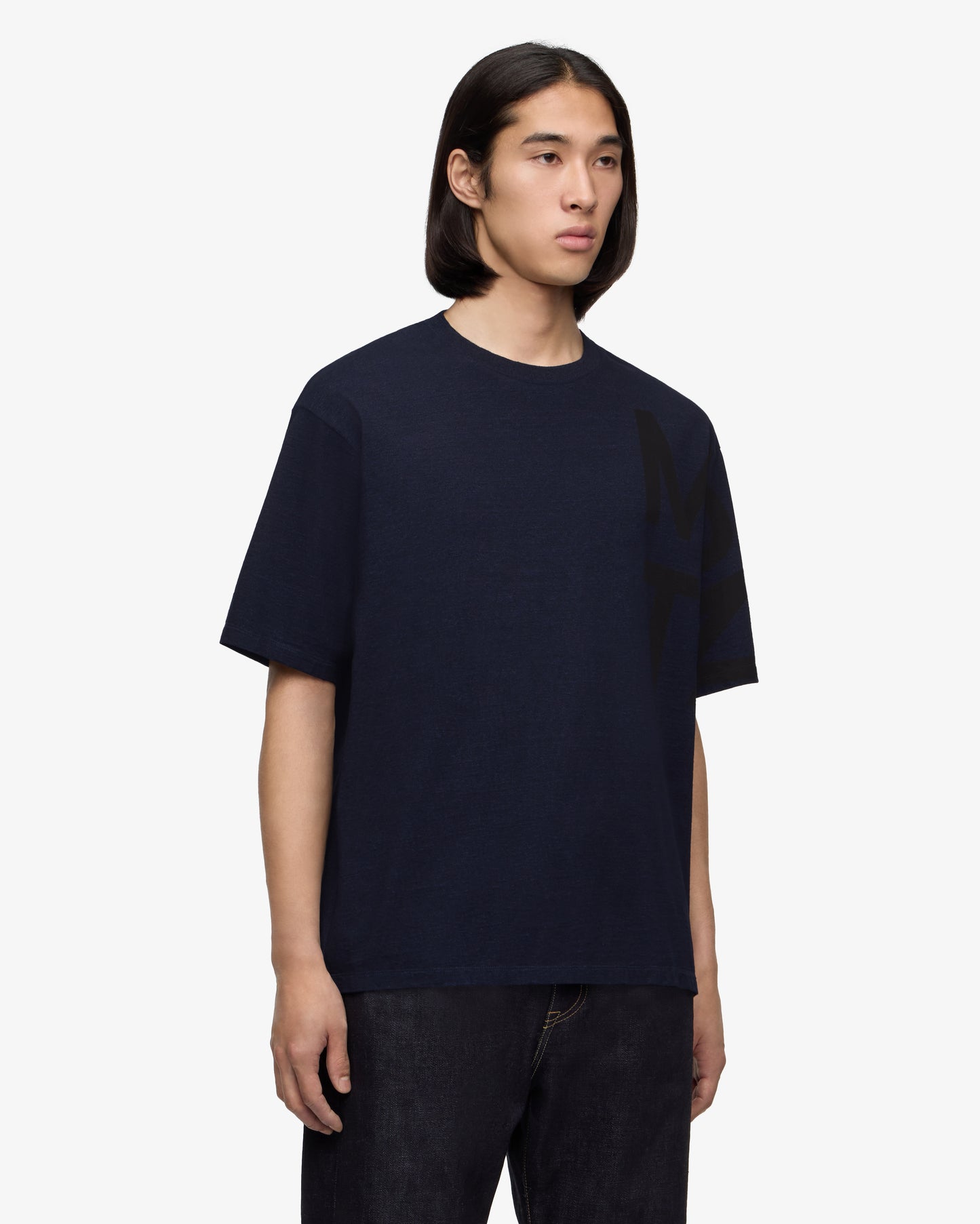 INDIGO YARN DYED S/S TEE - MOMOTARO