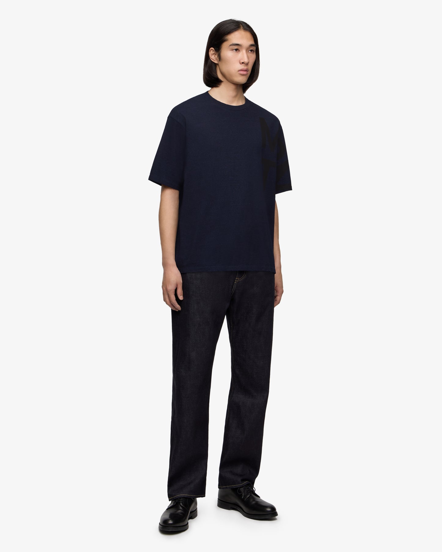 INDIGO YARN DYED S/S TEE - MOMOTARO