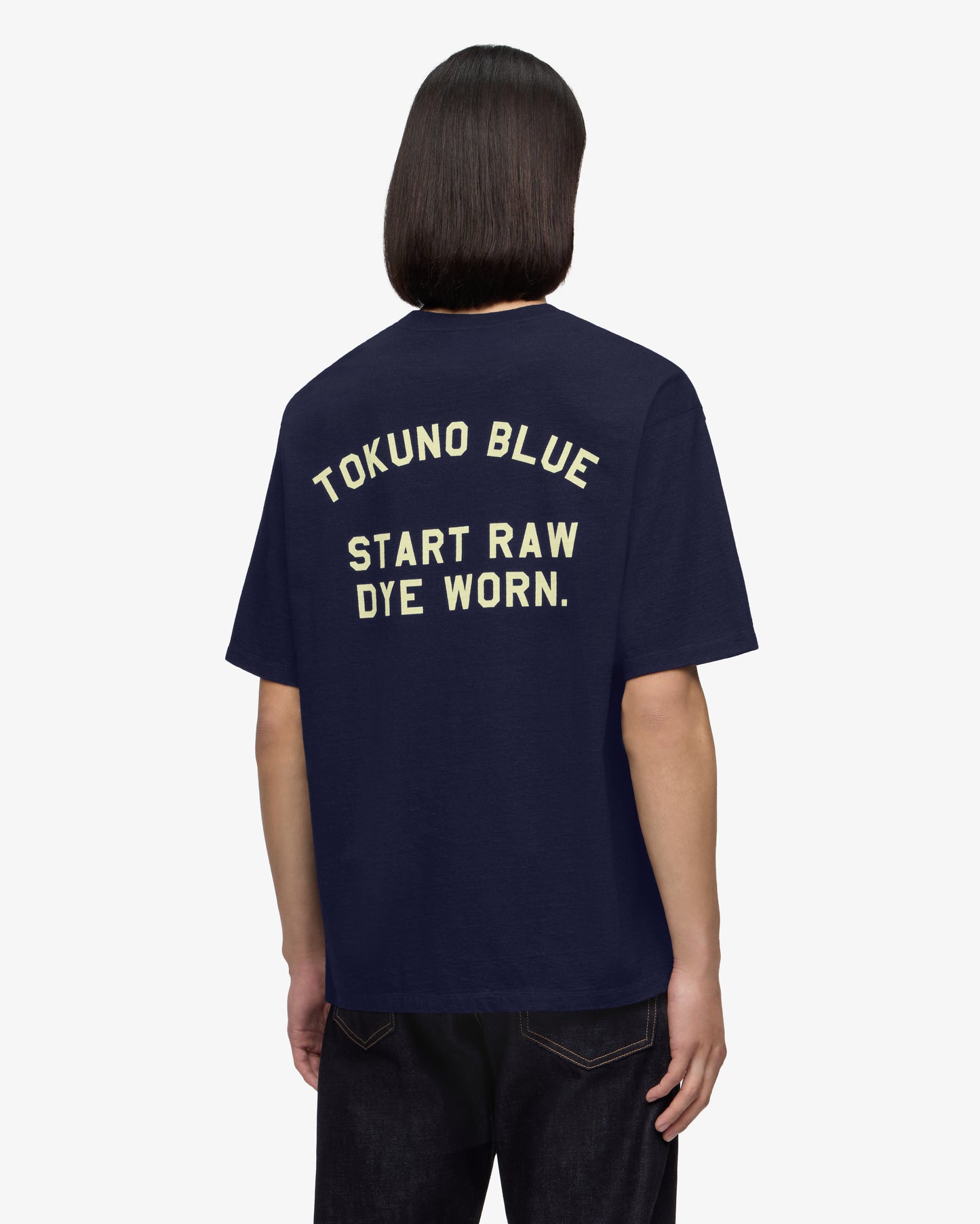 INDIGO YARN DYED TEE - TOKUNO BLUE