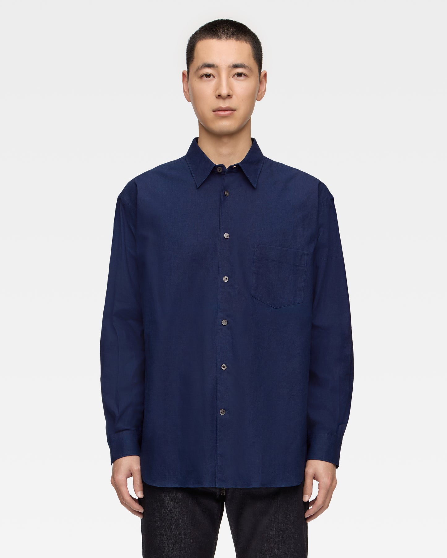 POPLIN L/S SHIRT - INDIGO