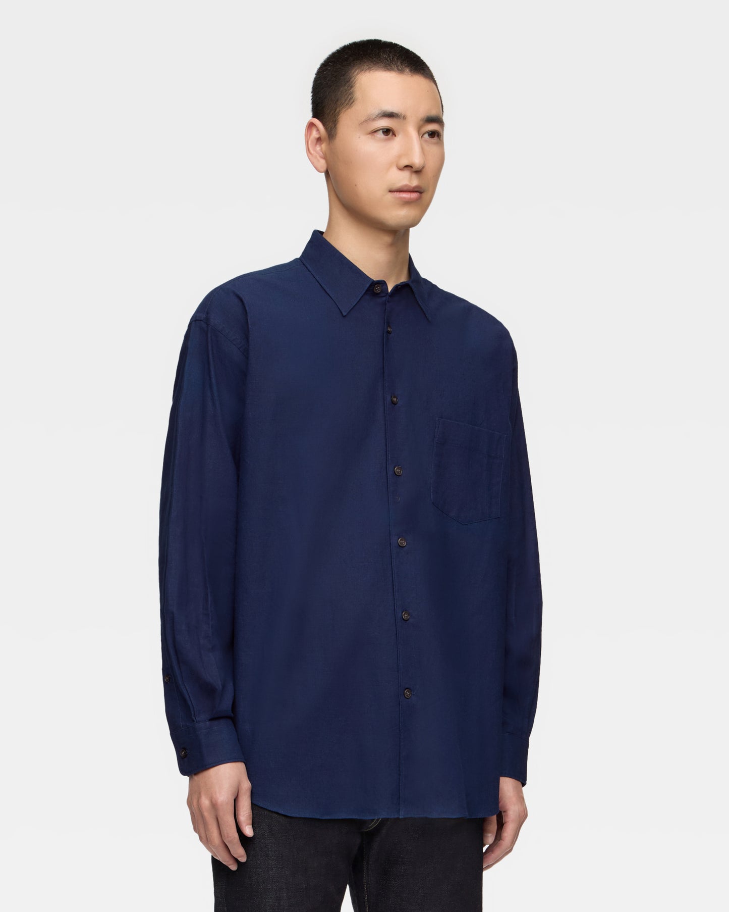 POPLIN L/S SHIRT - INDIGO