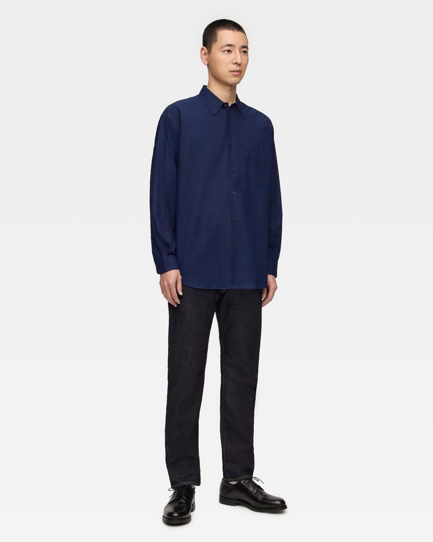 POPLIN L/S SHIRT - INDIGO