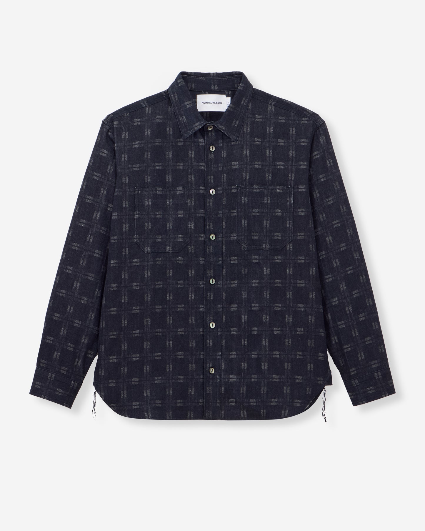 TRIPLE STITCH L/S JACQUARD SHIRT - INDIGO