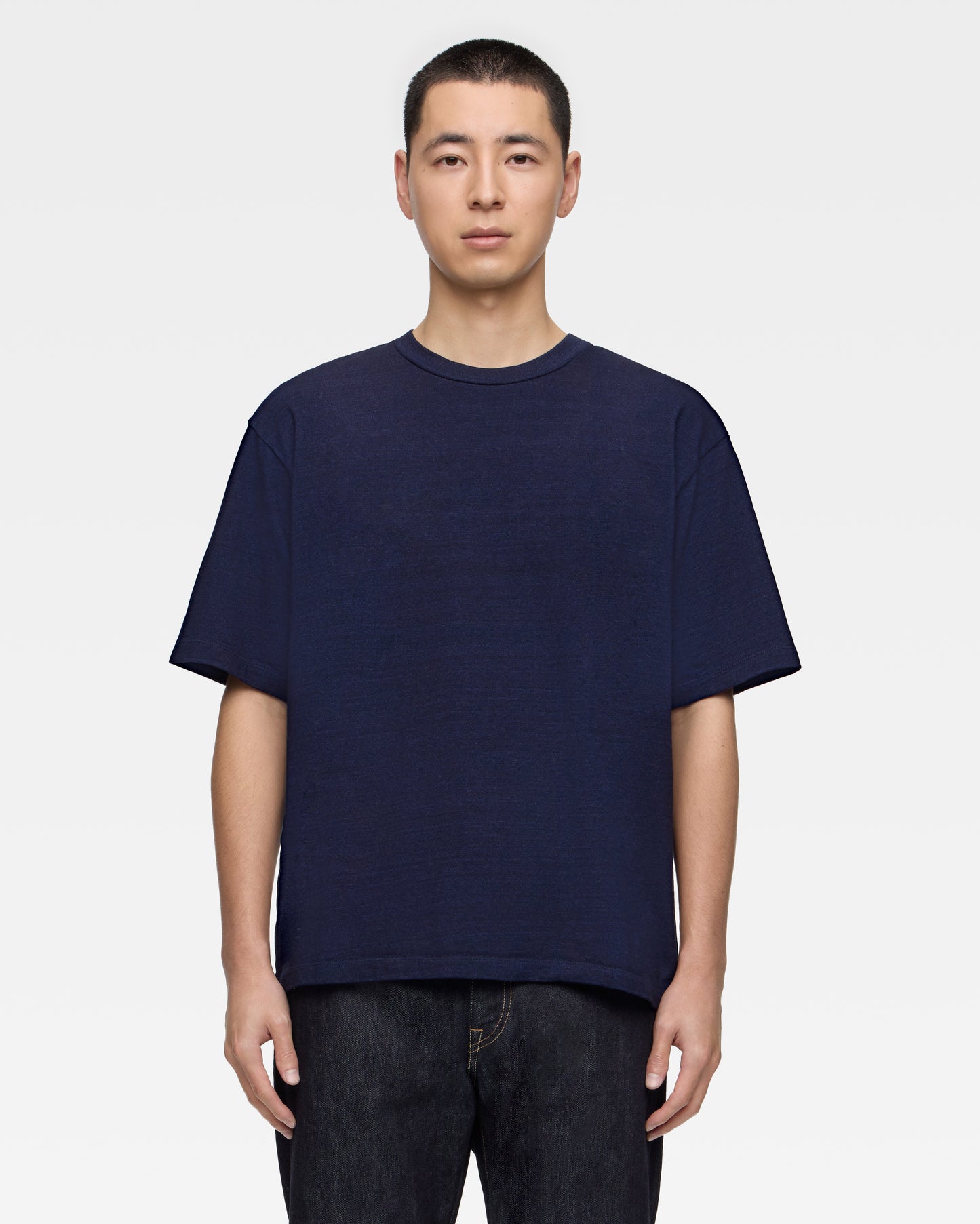 YARN DYED S/S POCKET TEE - INDIGO