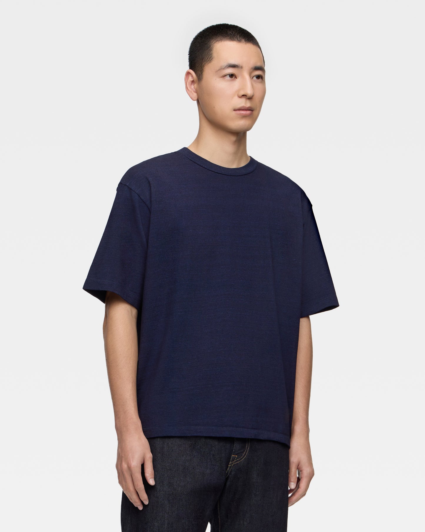 YARN DYED S/S POCKET TEE - INDIGO