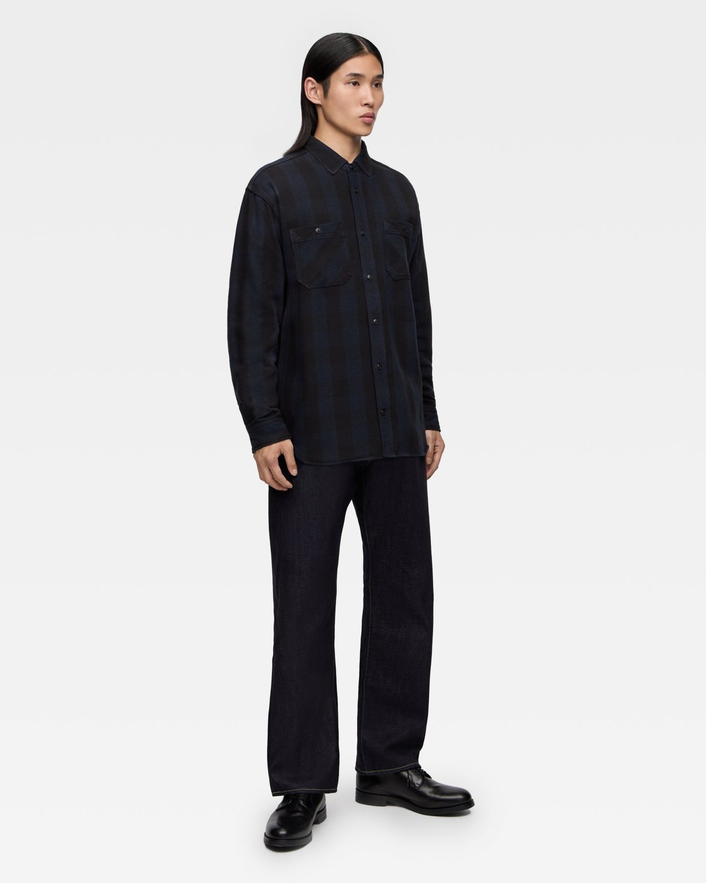 BLOCK CHECK L/S SHIRT - MOMOTARO JEANS