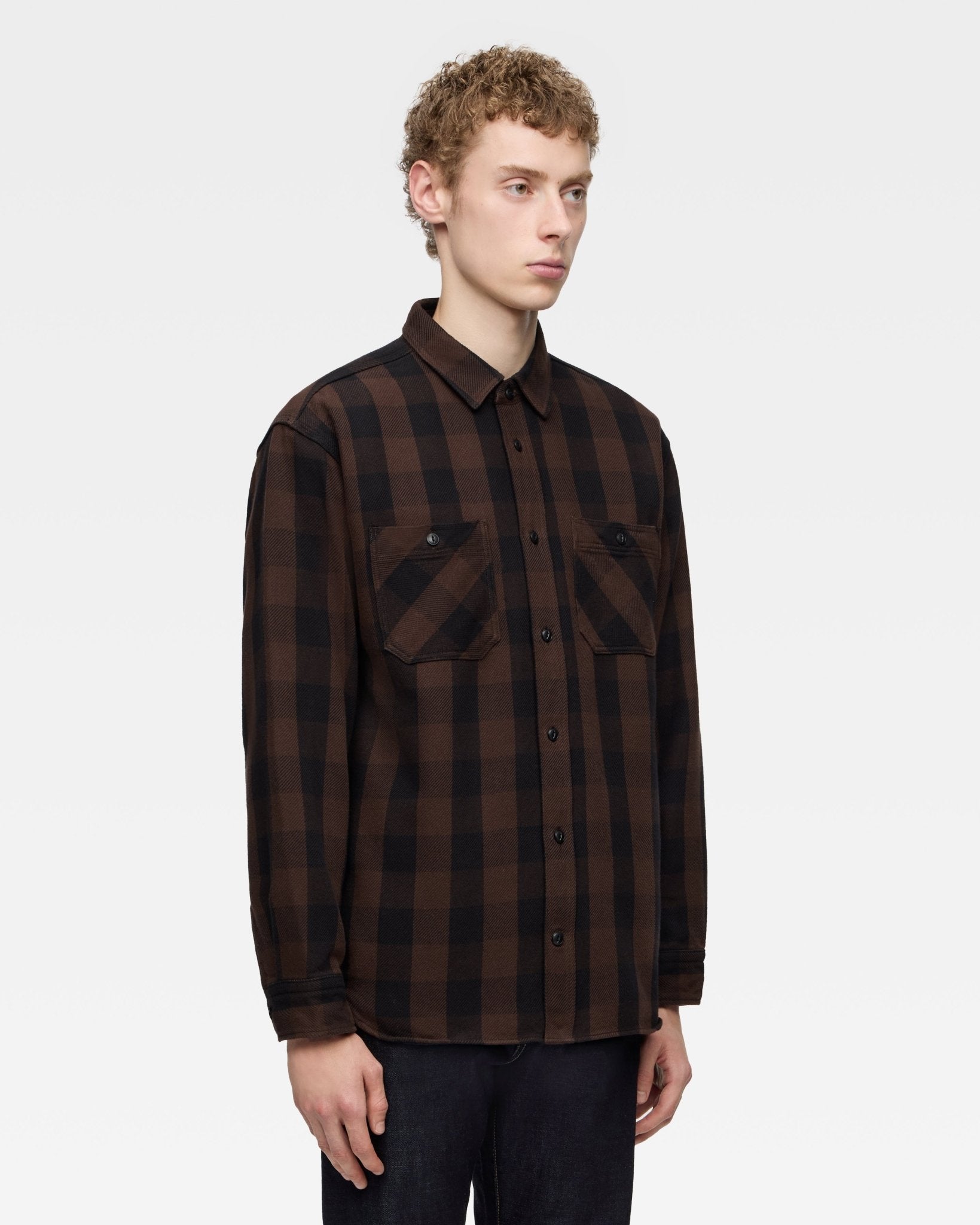 BLOCK CHECK L/S SHIRT - MOMOTARO JEANS