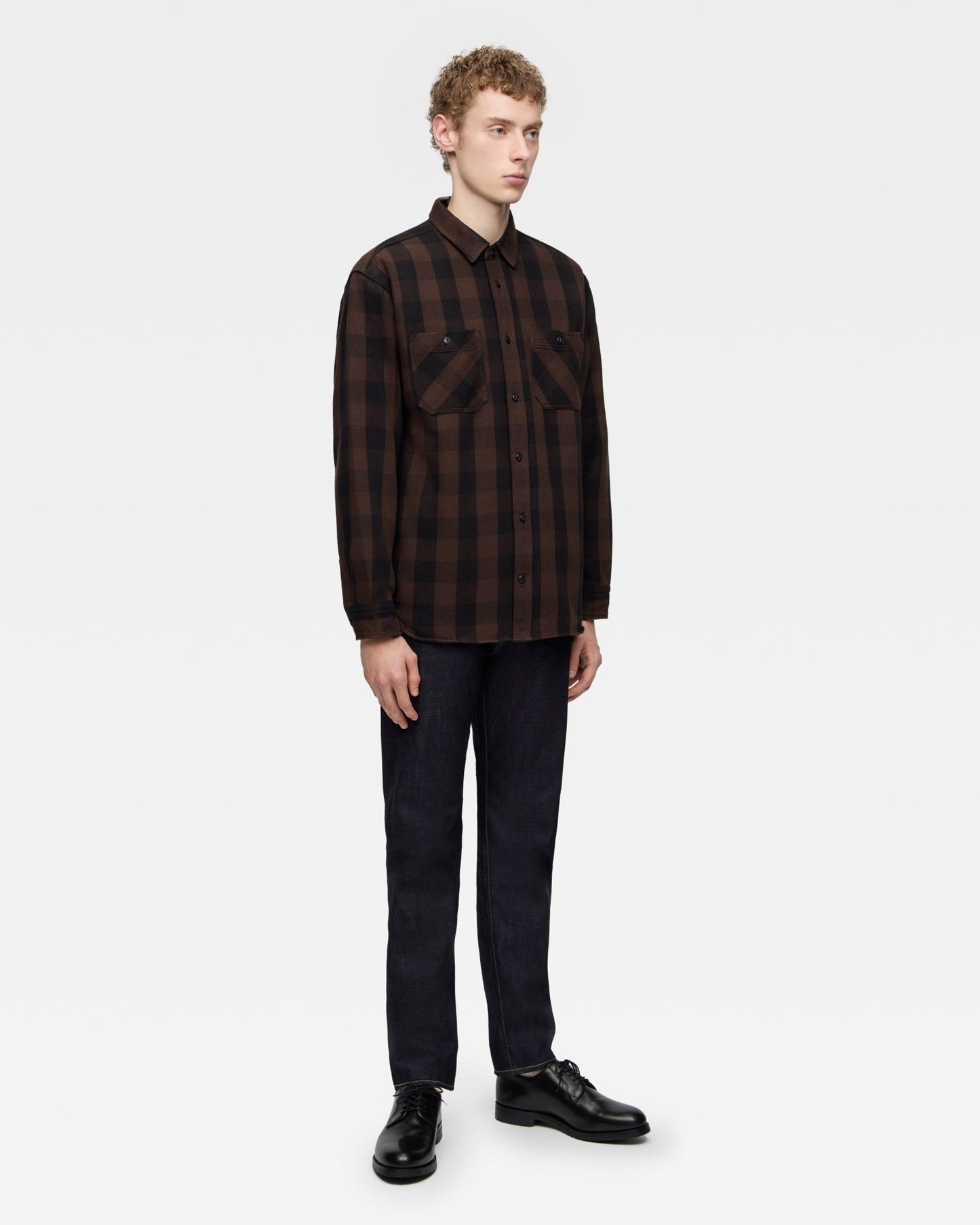 BLOCK CHECK L/S SHIRT - MOMOTARO JEANS