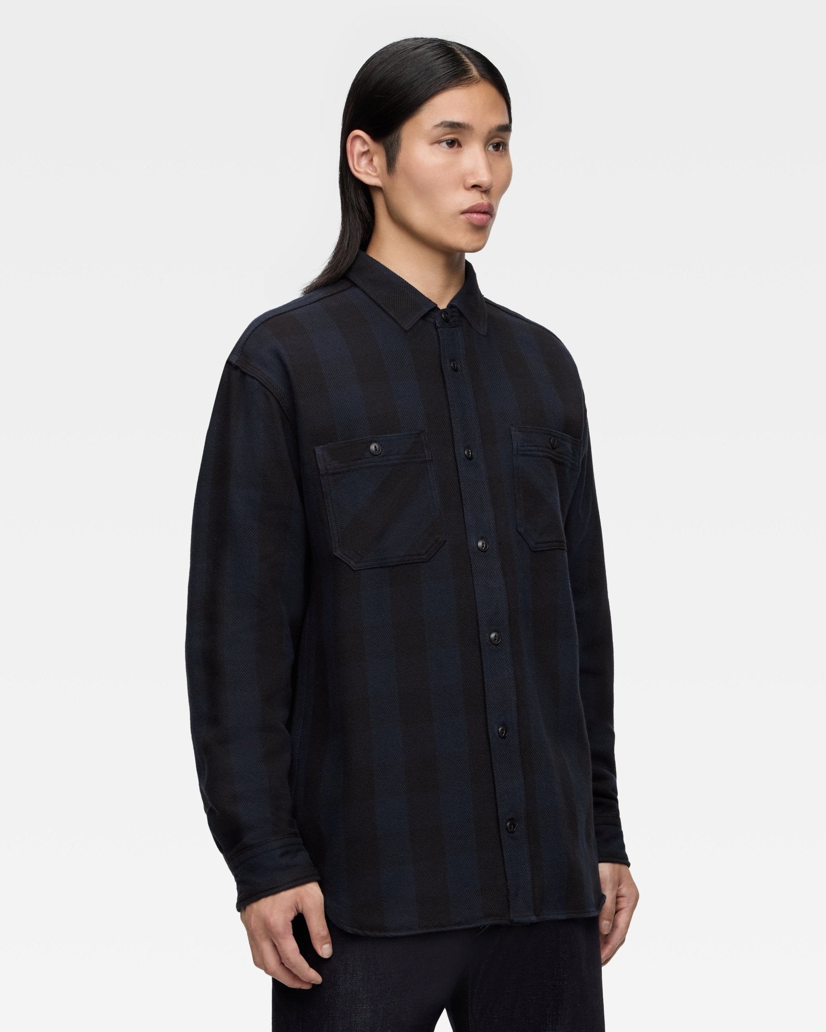 BLOCK CHECK L/S SHIRT - MOMOTARO JEANS