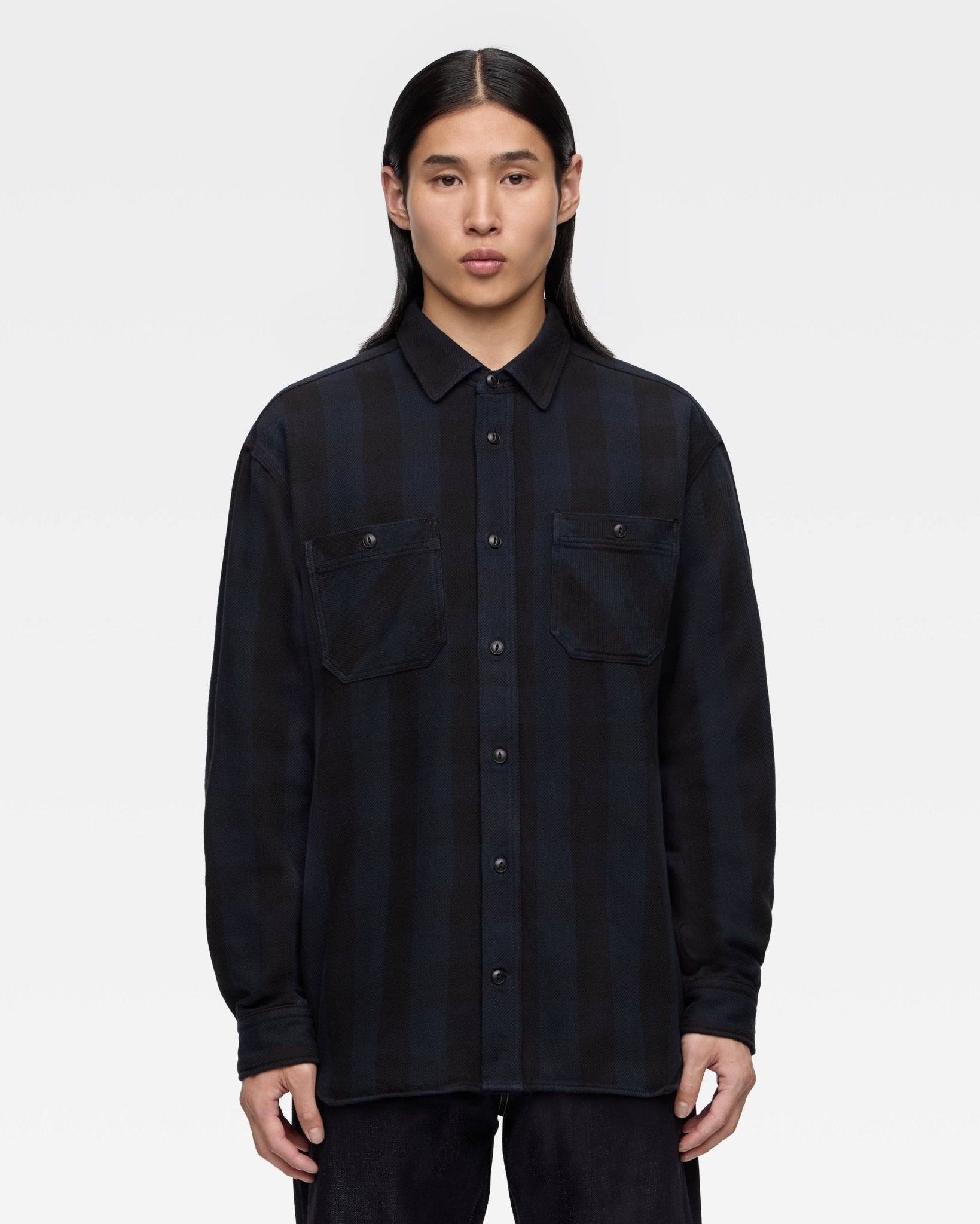 BLOCK CHECK L/S SHIRT - MOMOTARO JEANS