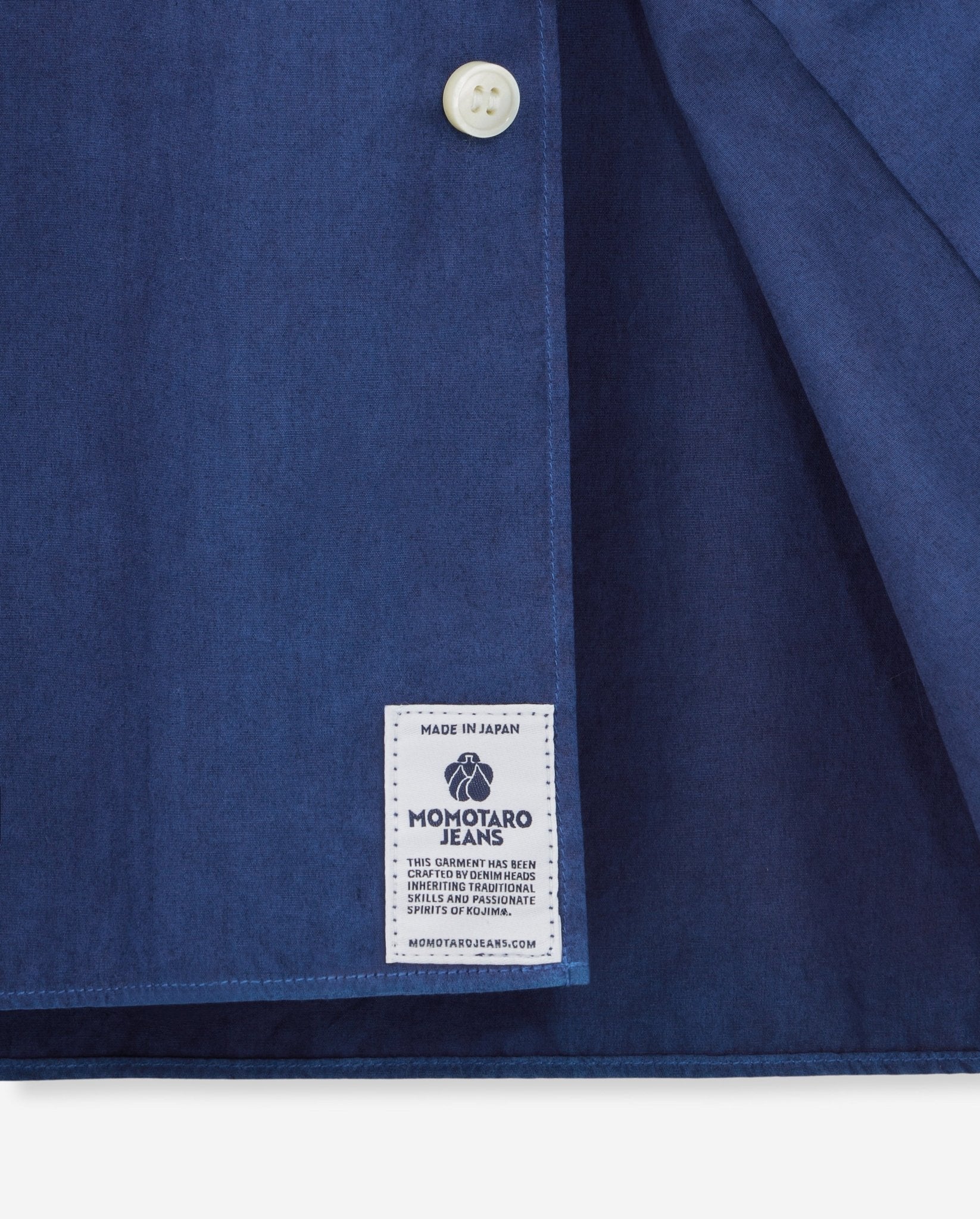 BROAD S/S SHIRT - NATURAL INDIGO - MOMOTARO JEANS