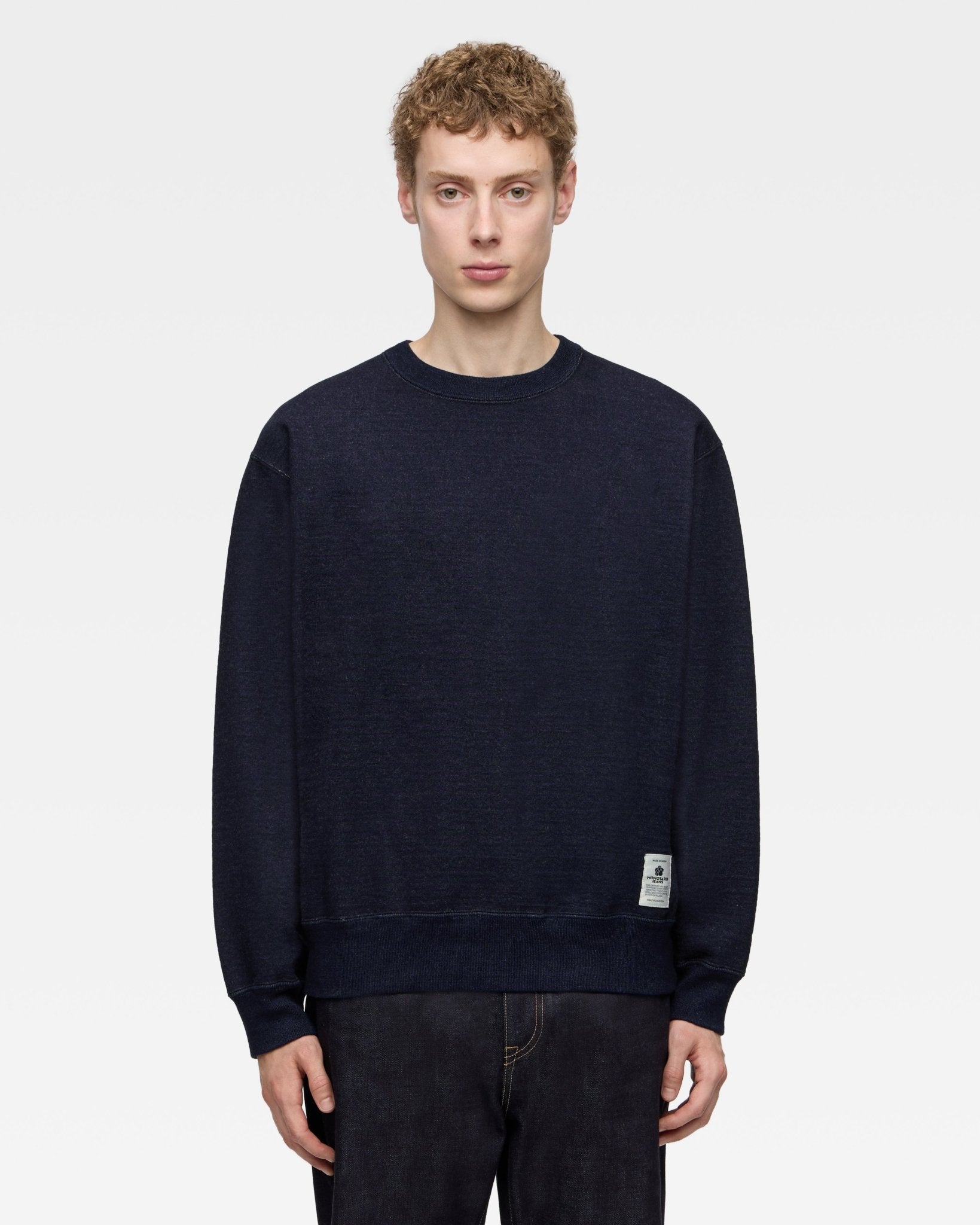 INDIGO SWEAT CREW NECK PO - YARN DYED - MOMOTARO JEANS