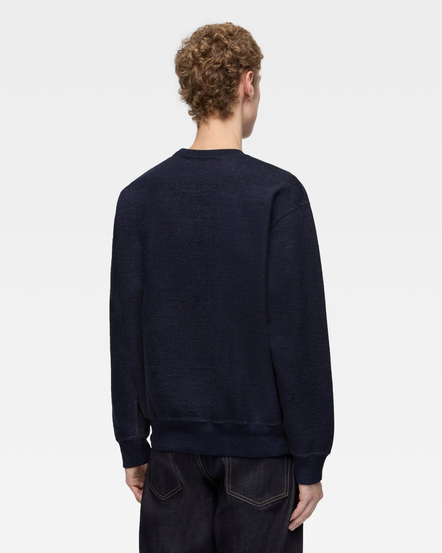 INDIGO SWEAT CREW NECK PO - YARN DYED - MOMOTARO JEANS