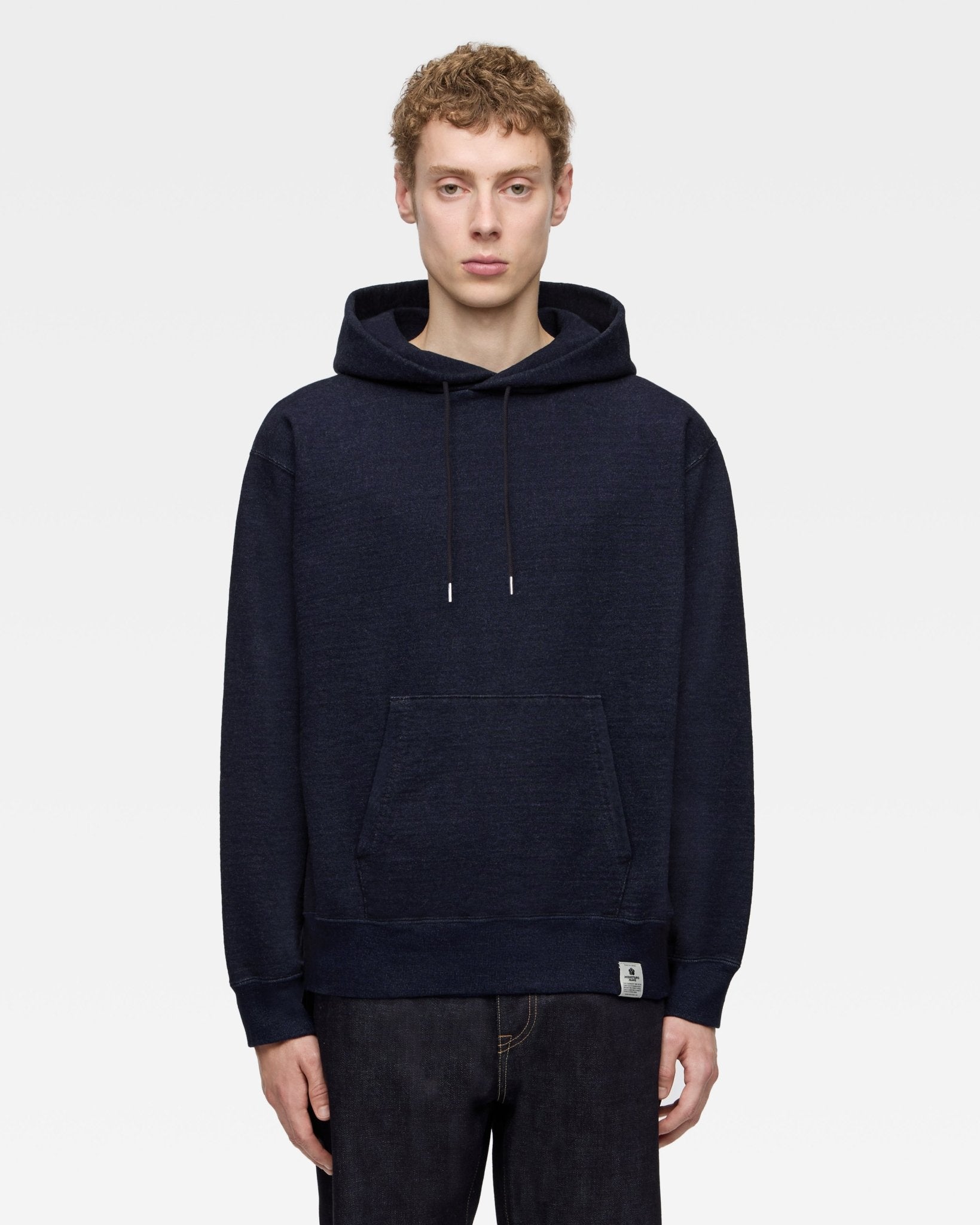 INDIGO SWEAT HOODIE-YARN DYE – MOMOTARO JEANS