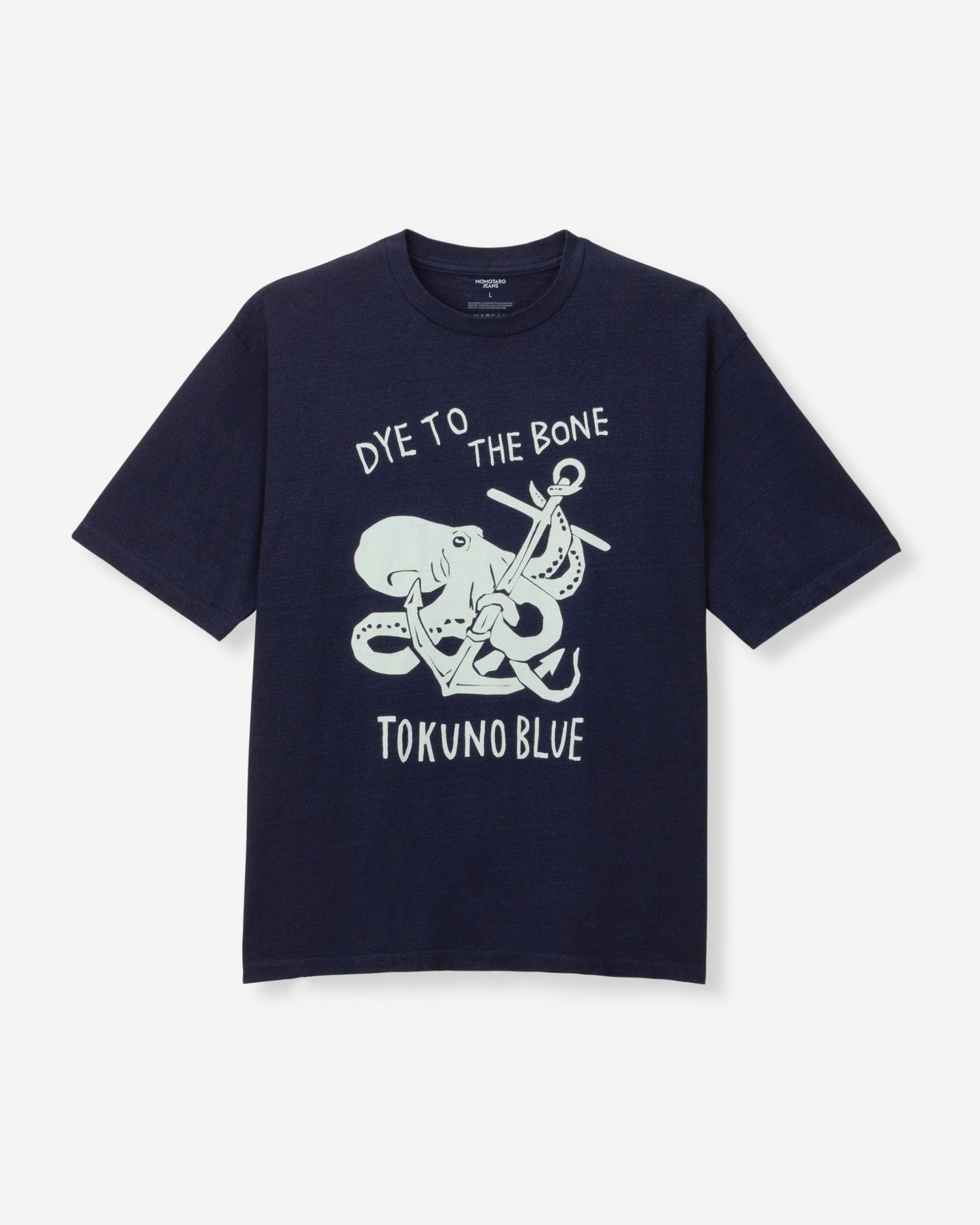 INDIGO YARN DYED TEE - OCTOPUS - MOMOTARO JEANS