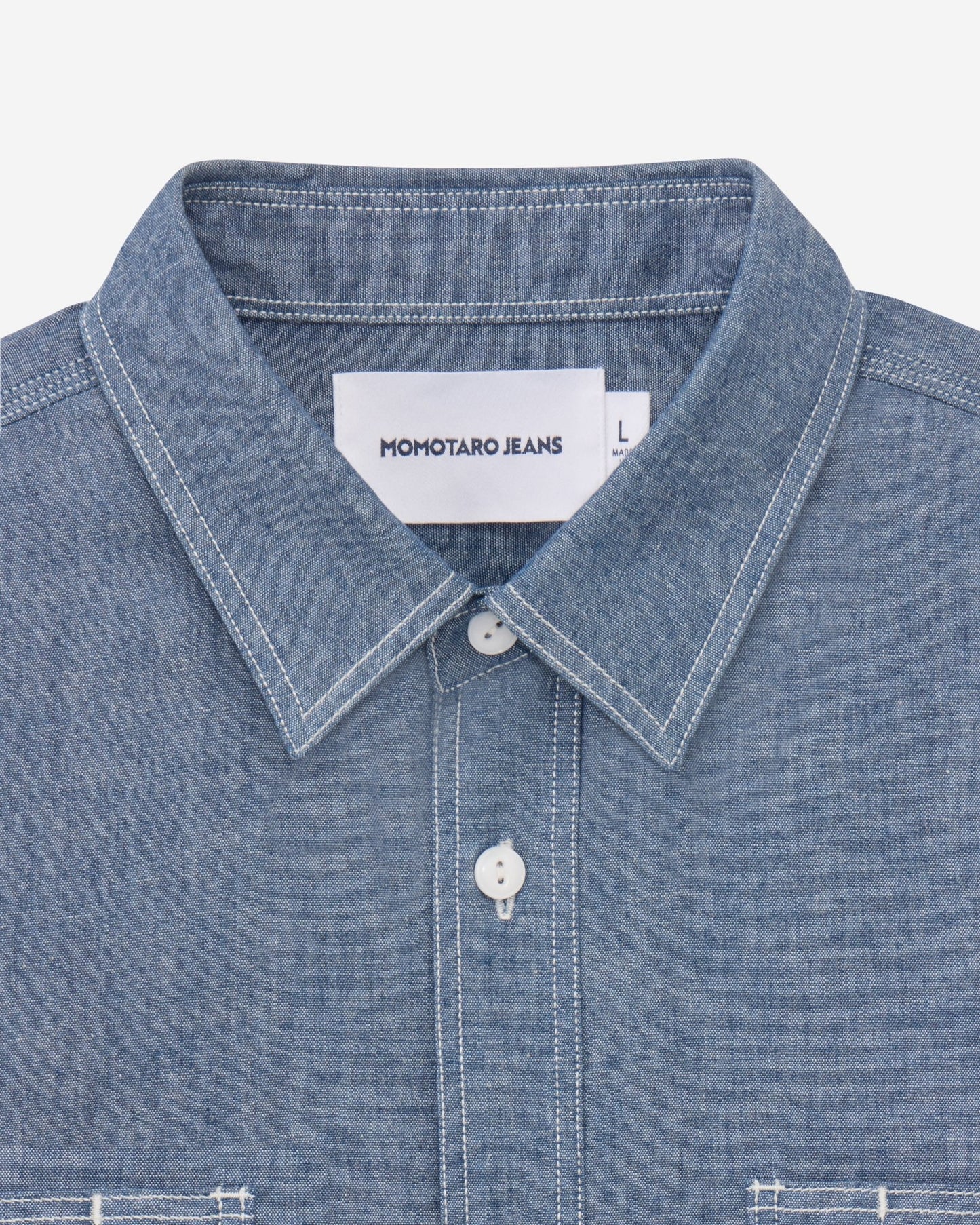TRIPLE STITCH L/S CHAMBRAY SHIRT(TWO STRIPES) - MOMOTARO JEANS