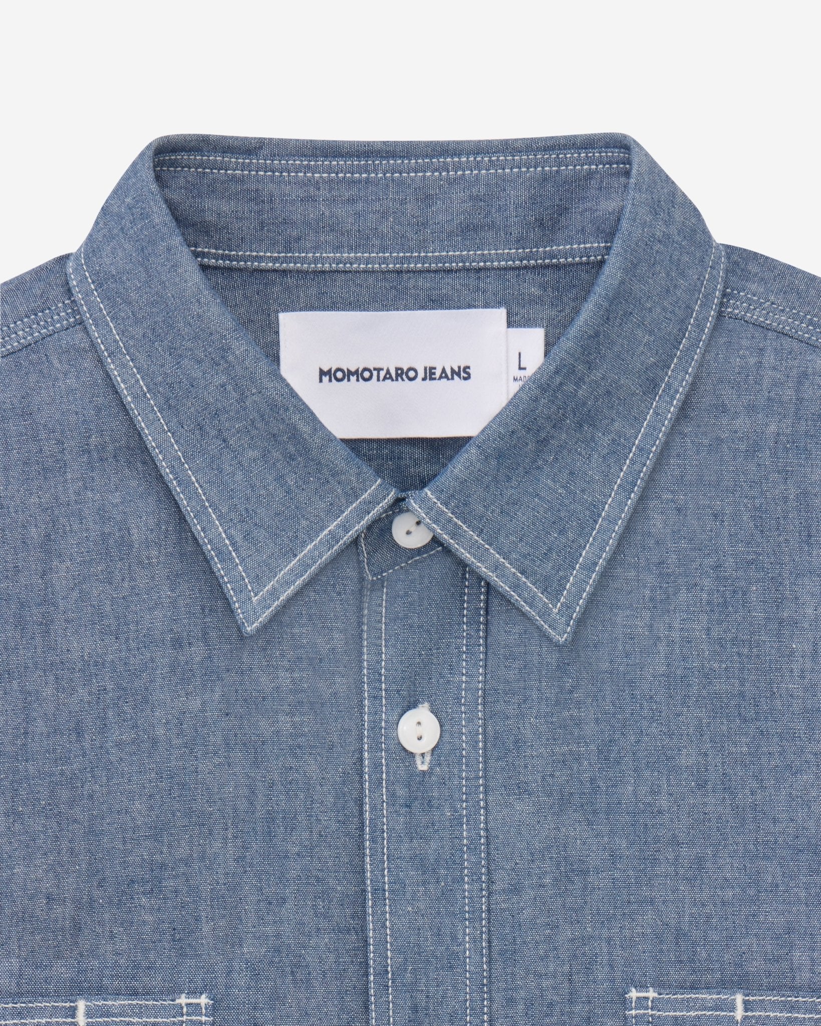 TRIPLE STITCH L/S CHAMBRAY SHIRT(TWO STRIPES) - MOMOTARO JEANS