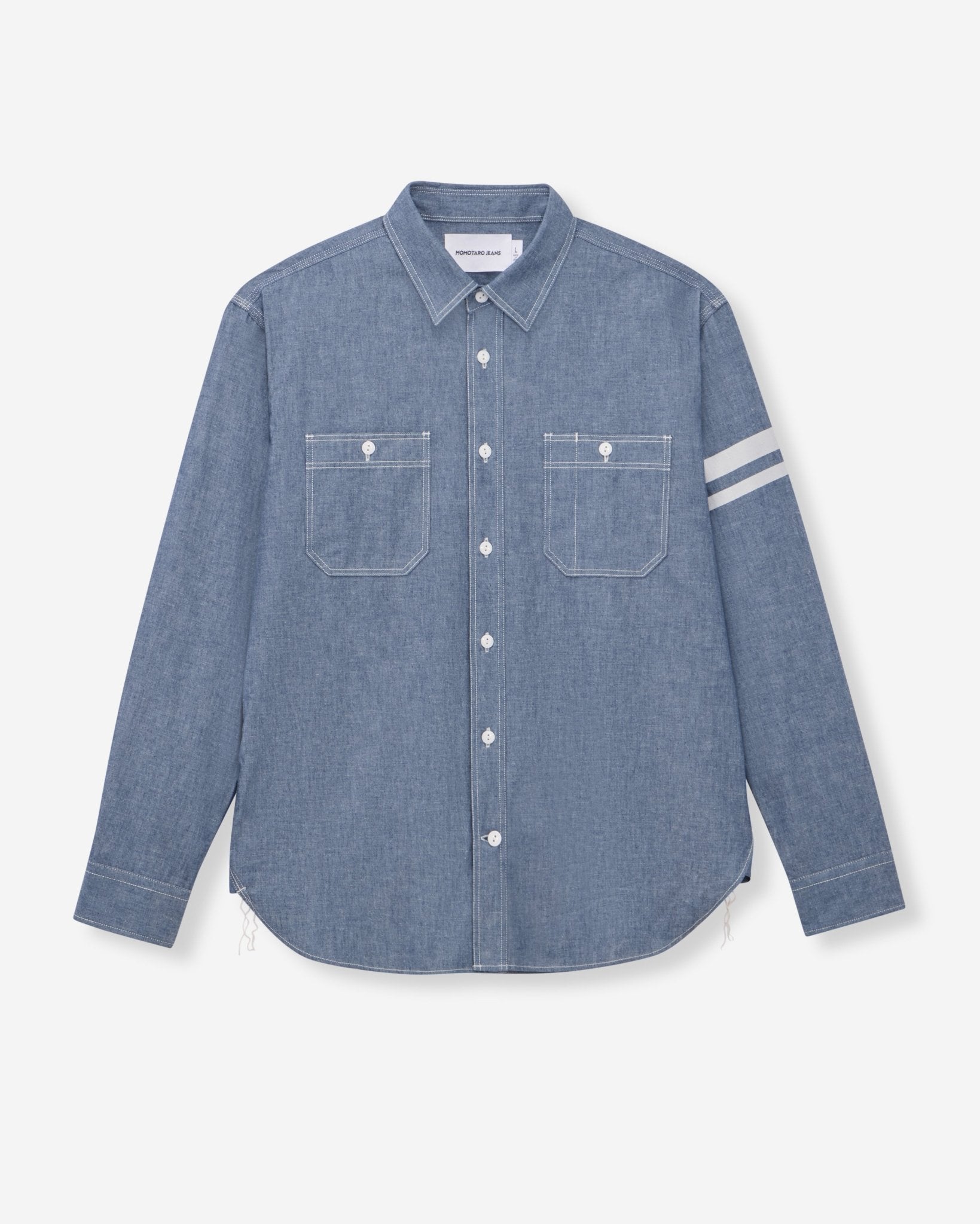 TRIPLE STITCH L/S CHAMBRAY SHIRT(TWO STRIPES) - MOMOTARO JEANS