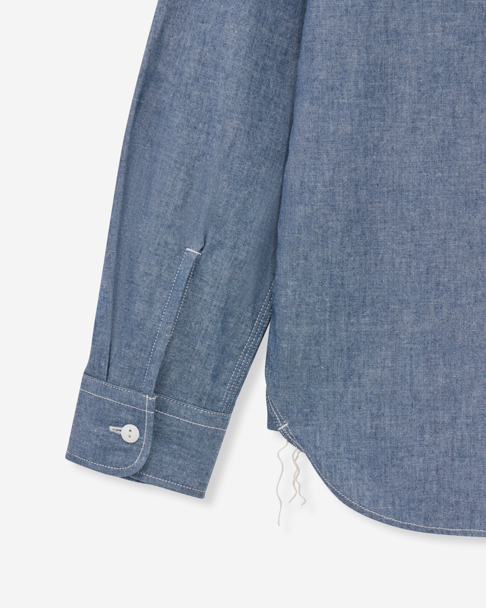 TRIPLE STITCH L/S CHAMBRAY SHIRT(TWO STRIPES) - MOMOTARO JEANS