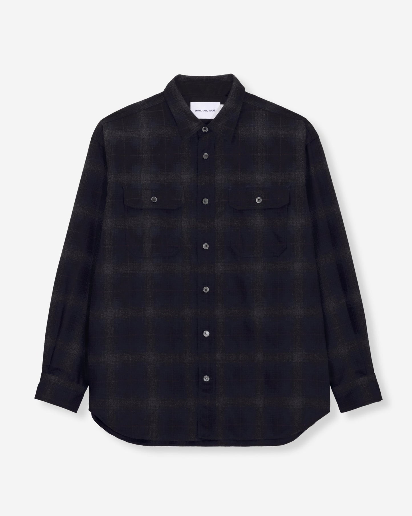 WOOL×CASHMERE OMBRE CHECK L/S SHIRT - MOMOTARO JEANS