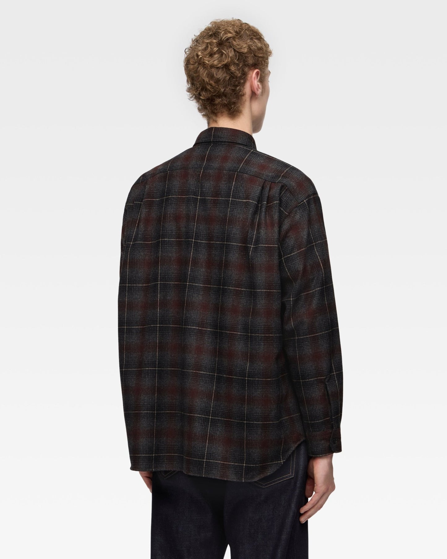 WOOL×CASHMERE OMBRE CHECK L/S SHIRT - MOMOTARO JEANS