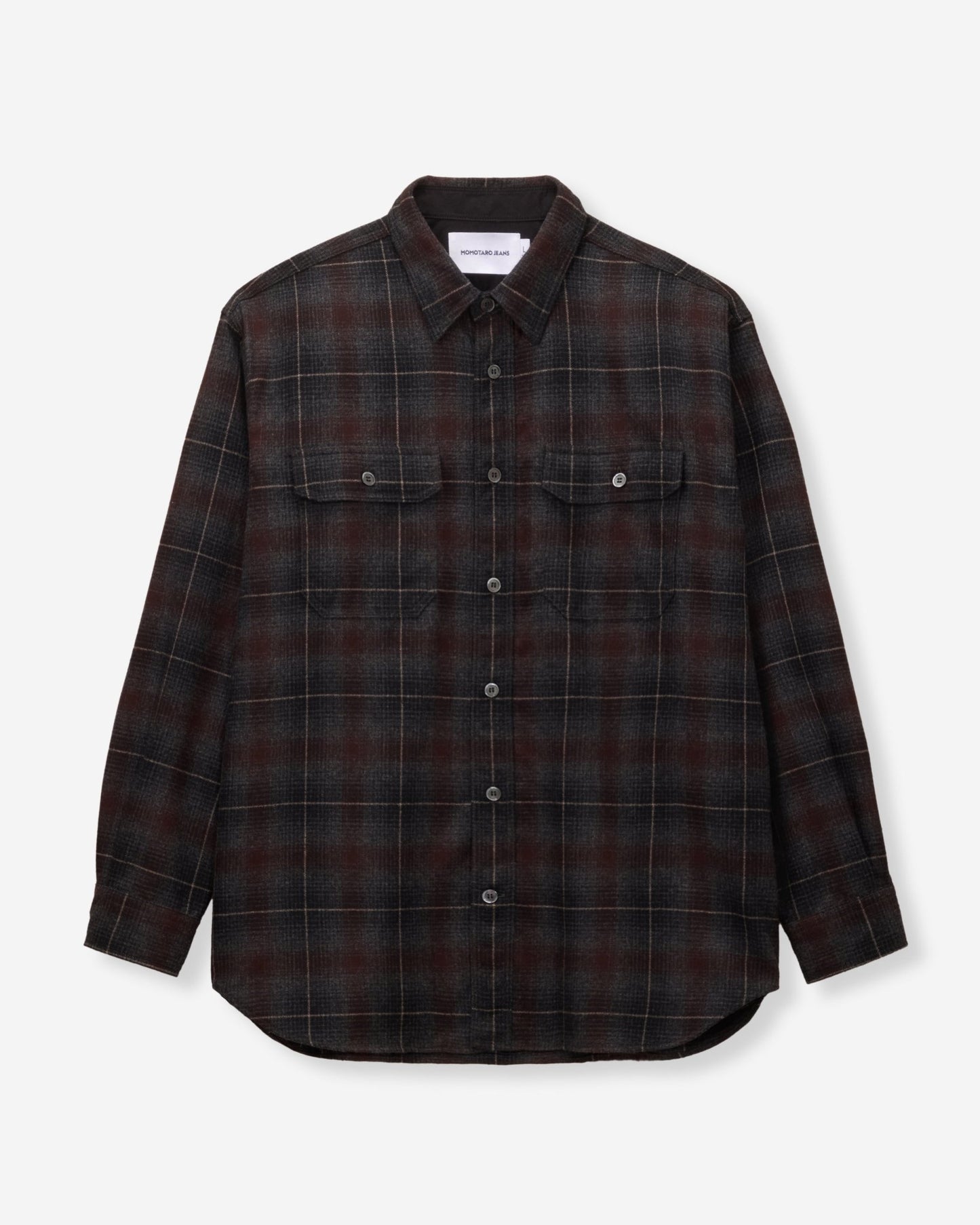 WOOL×CASHMERE OMBRE CHECK L/S SHIRT - MOMOTARO JEANS
