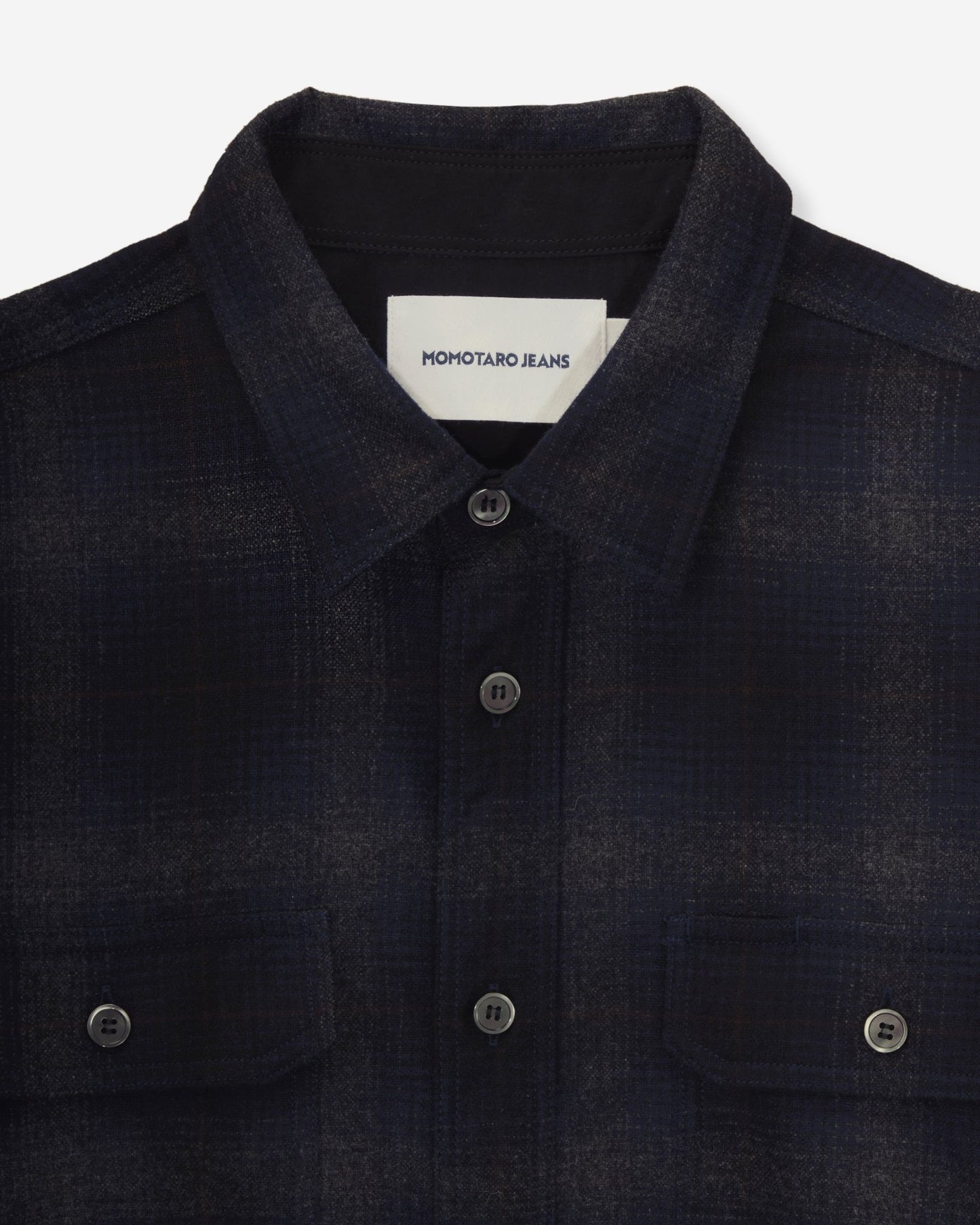 WOOL×CASHMERE OMBRE CHECK L/S SHIRT - MOMOTARO JEANS