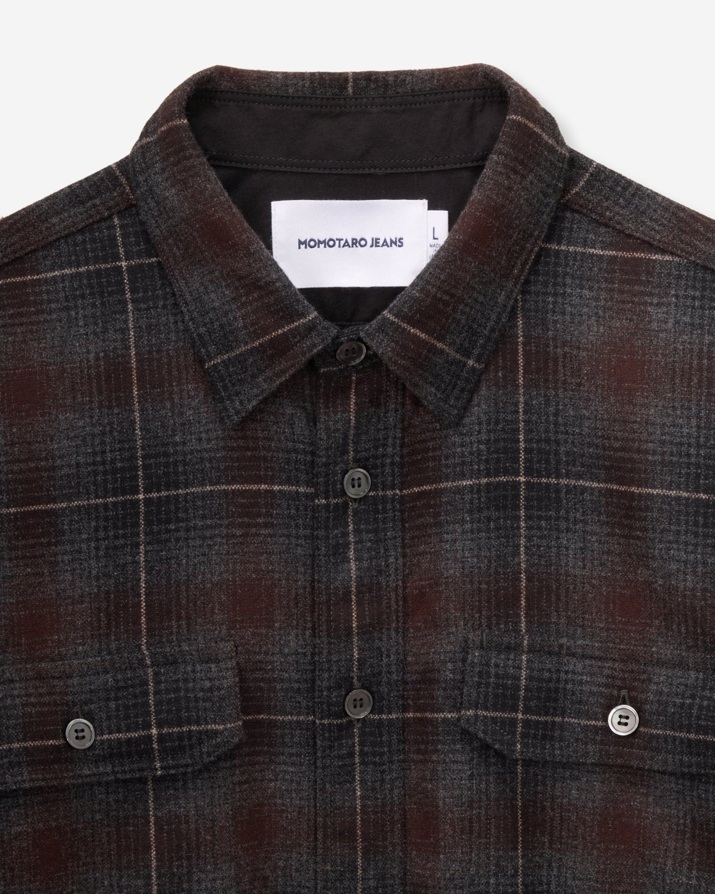 WOOL×CASHMERE OMBRE CHECK L/S SHIRT - MOMOTARO JEANS