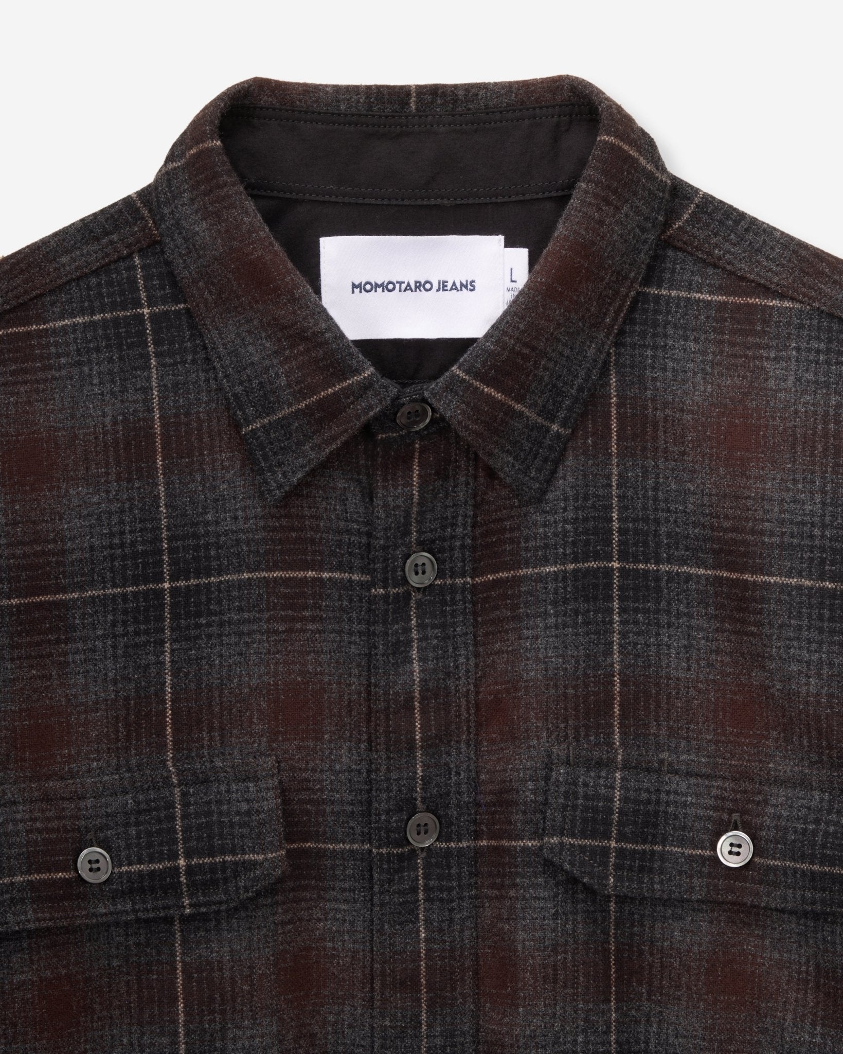 WOOL×CASHMERE OMBRE CHECK L/S SHIRT - MOMOTARO JEANS