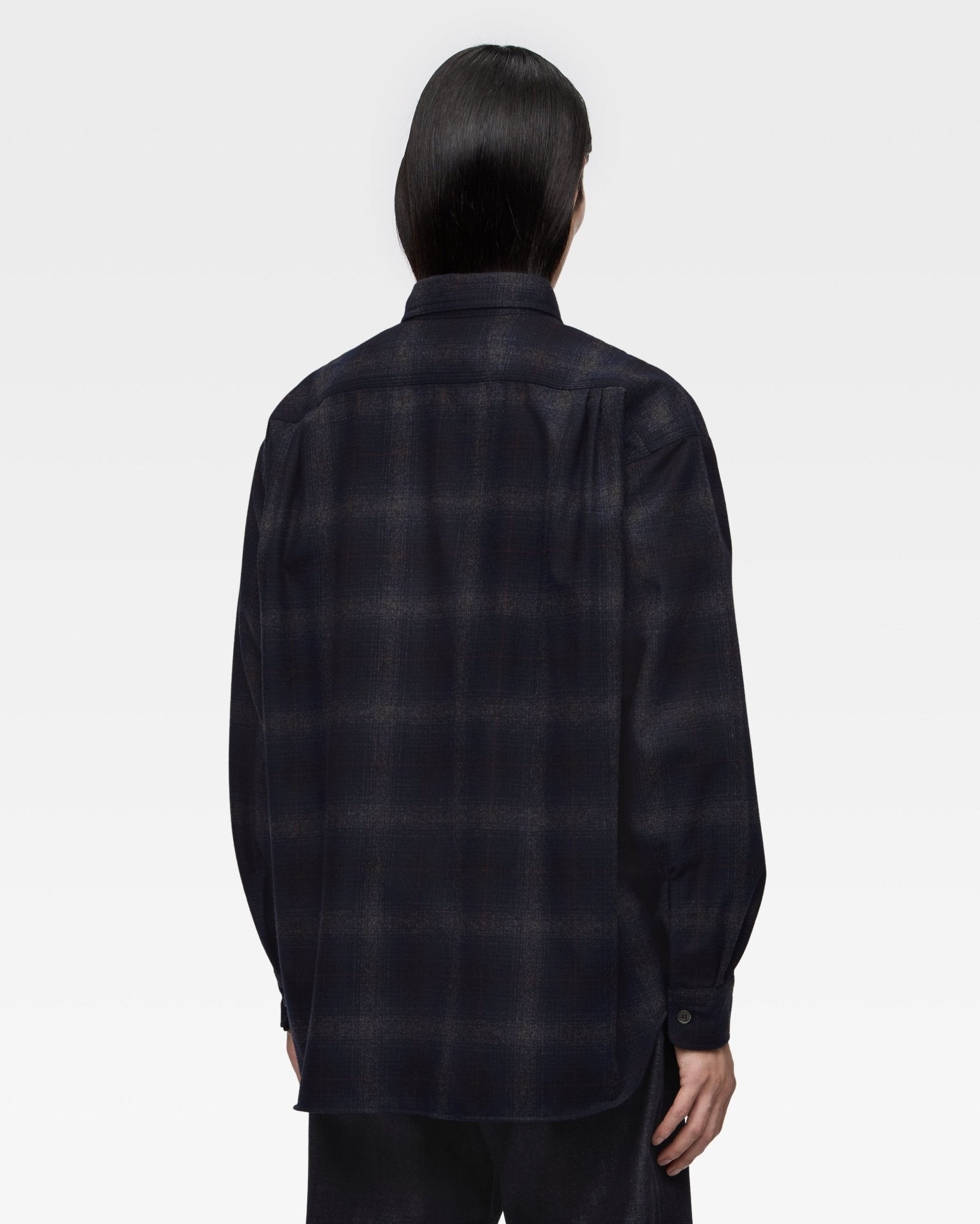 WOOL×CASHMERE OMBRE CHECK L/S SHIRT - MOMOTARO JEANS