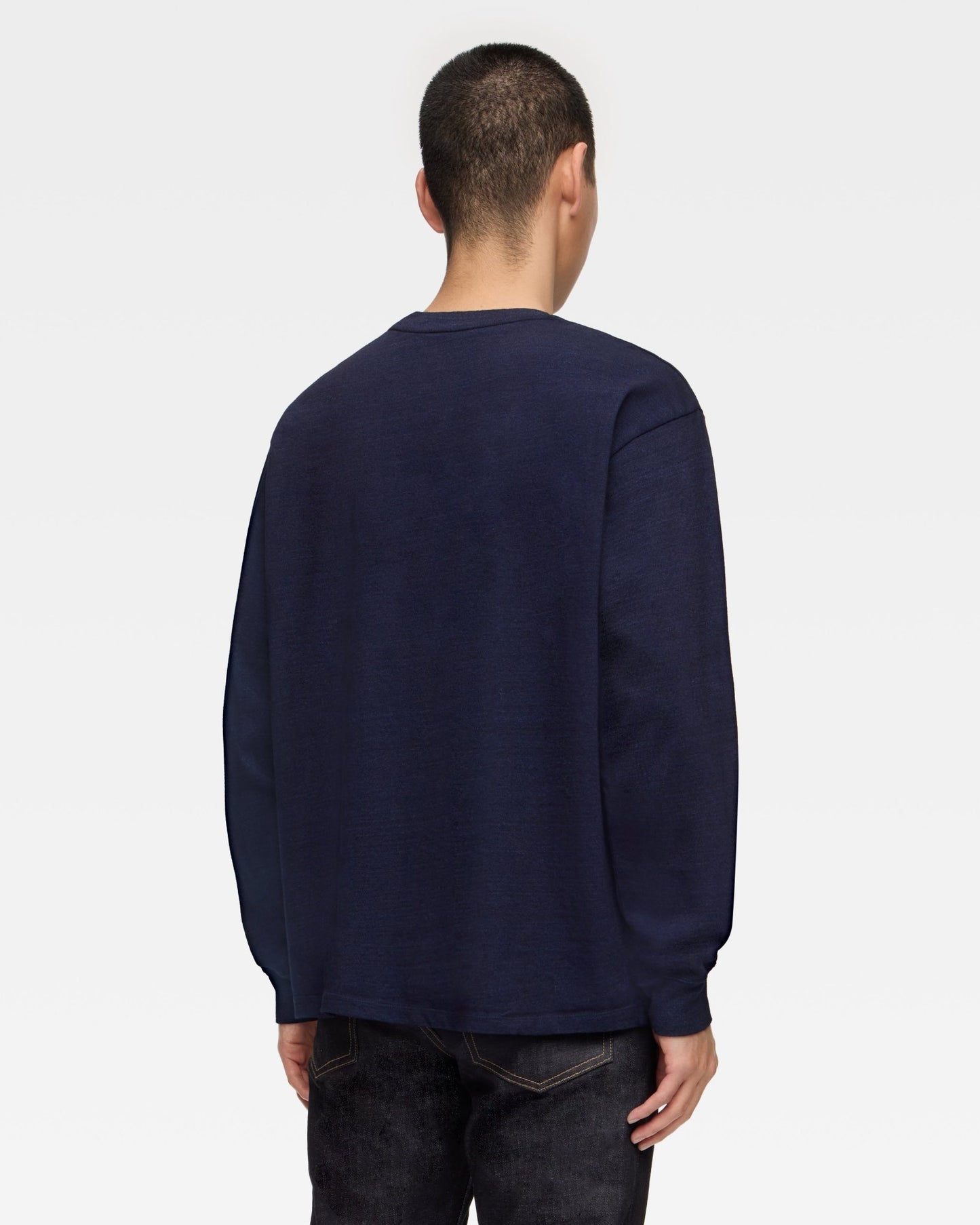YARN DYED L/S TEE - INDIGO - MOMOTARO JEANS