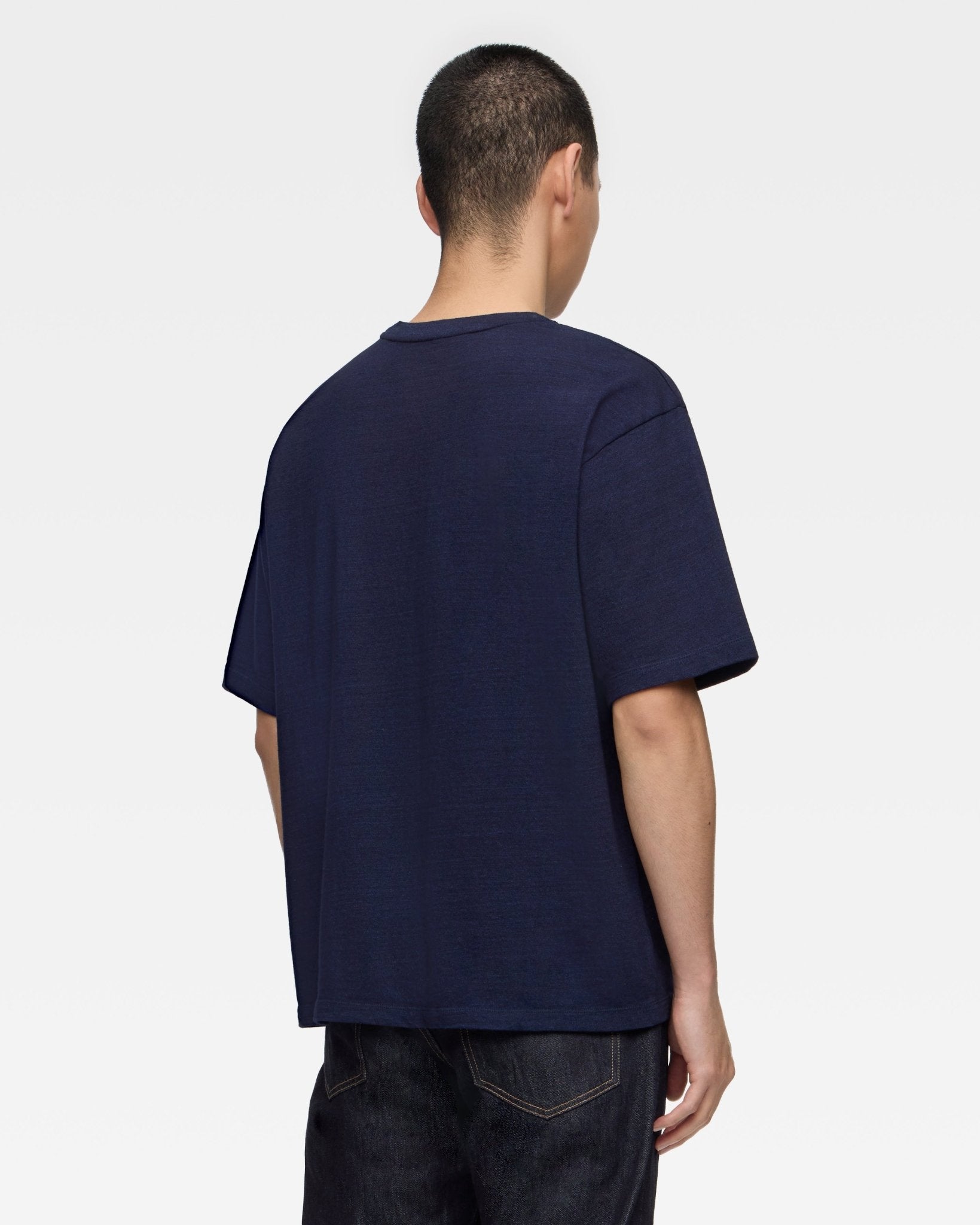 YARN DYED S/S POCKET TEE - INDIGO – MOMOTARO JEANS