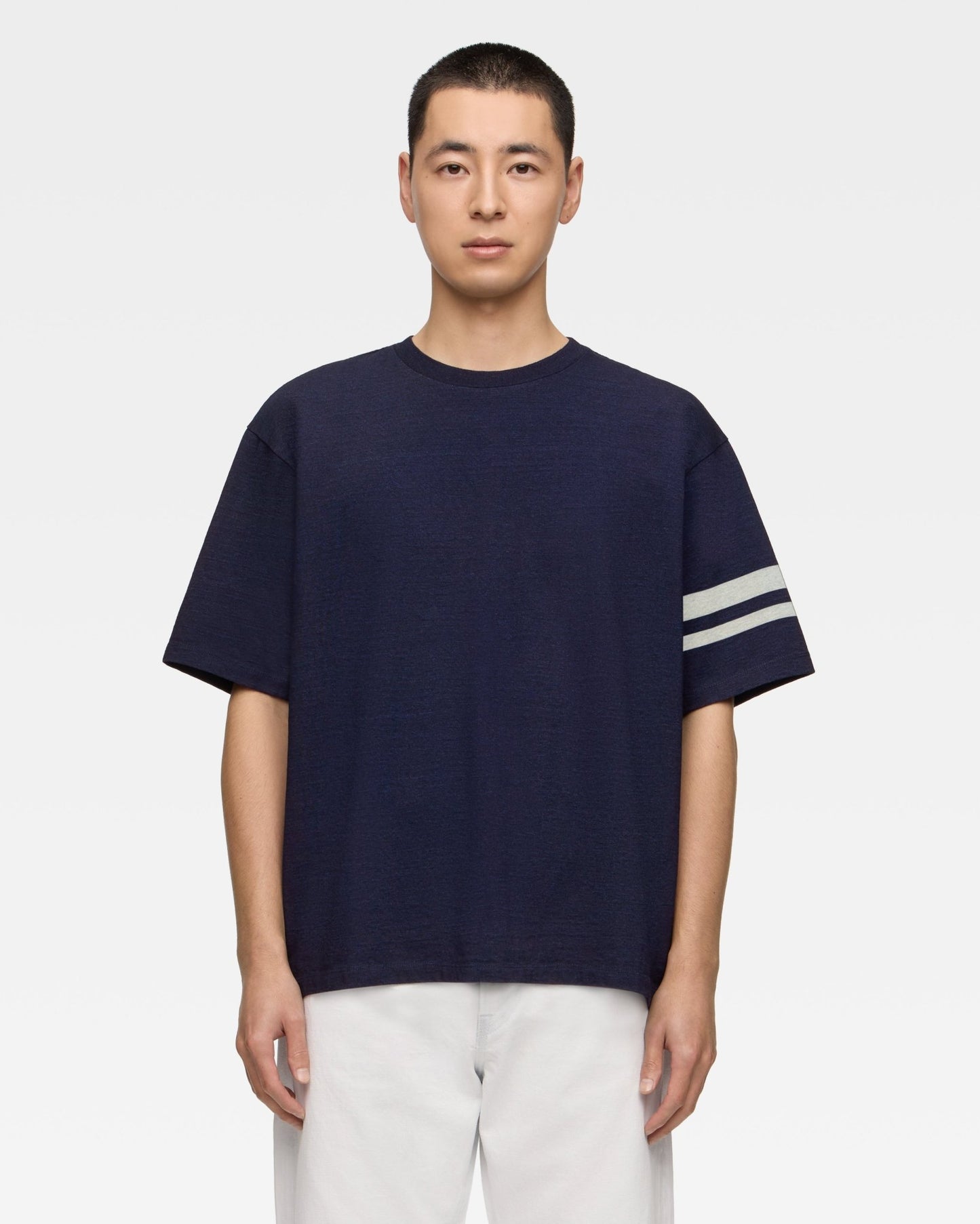 YARN DYED TEE - DISCHARGE PRINT - MOMOTARO JEANS