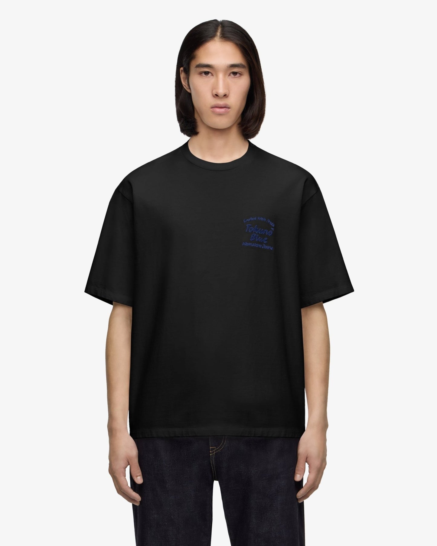 ZIMBABWE COTTON S/S TEE - EMBROIDERY - MOMOTARO JEANS