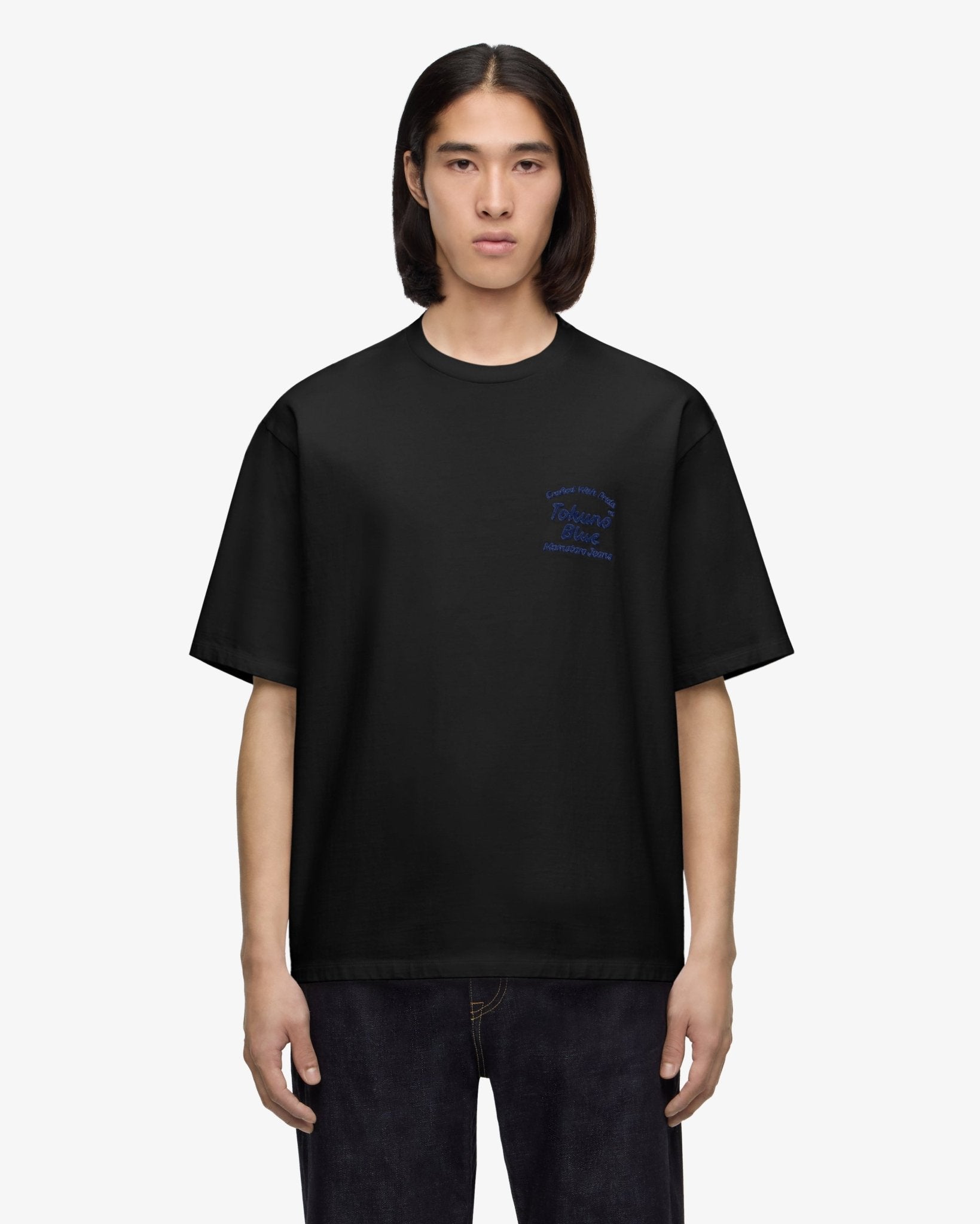 ZIMBABWE COTTON S/S TEE - EMBROIDERY - MOMOTARO JEANS