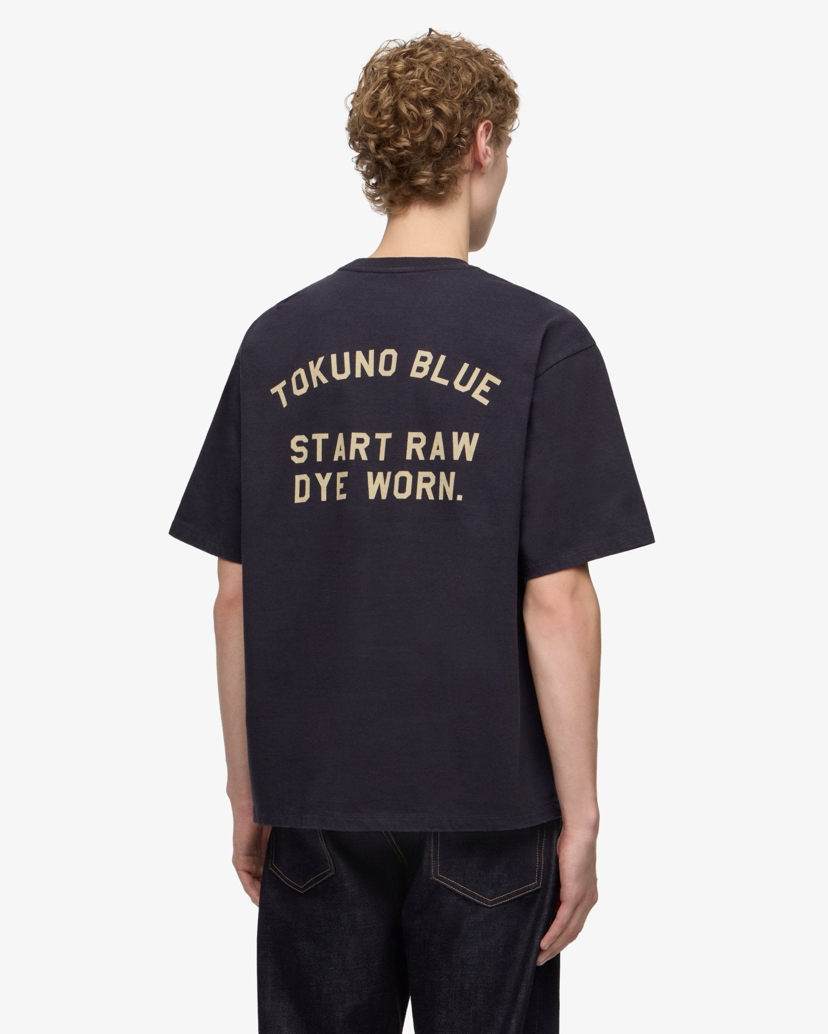 ZIMBABWE COTTON S/S TEE - TOKUNO BLUE – MOMOTARO JEANS