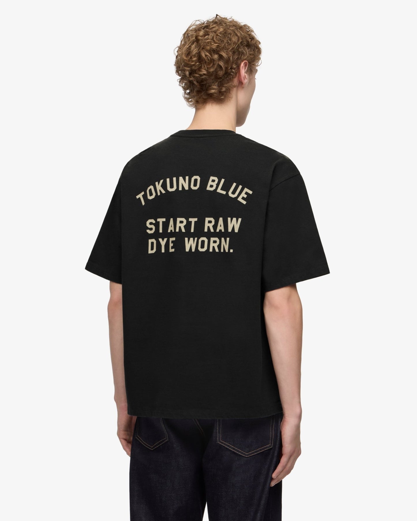 ZIMBABWE COTTON S/S TEE - TOKUNO BLUE - MOMOTARO JEANS